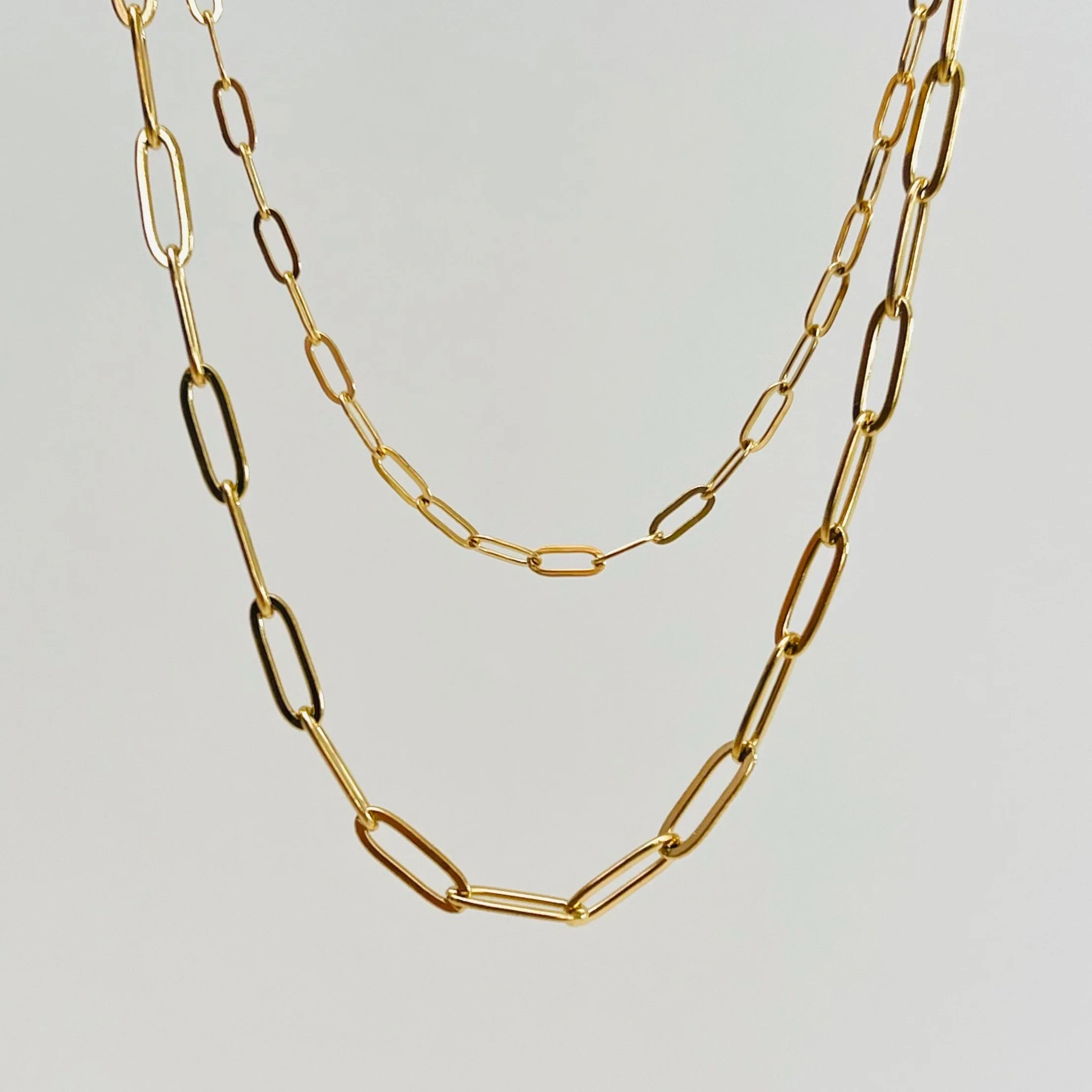 Gold Stainless Steel Paperclip Chains