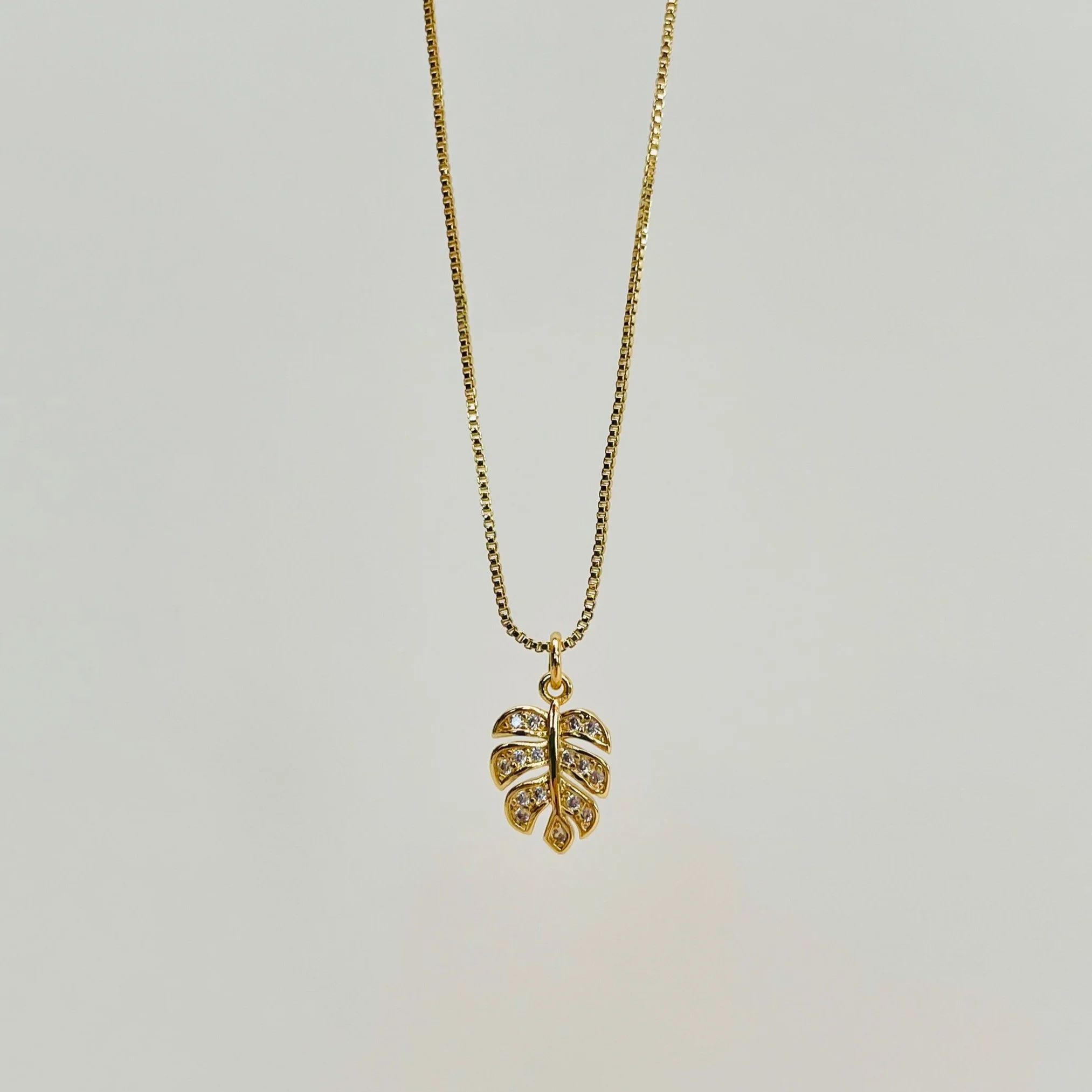 Crystal Monstera Leaf Pendant