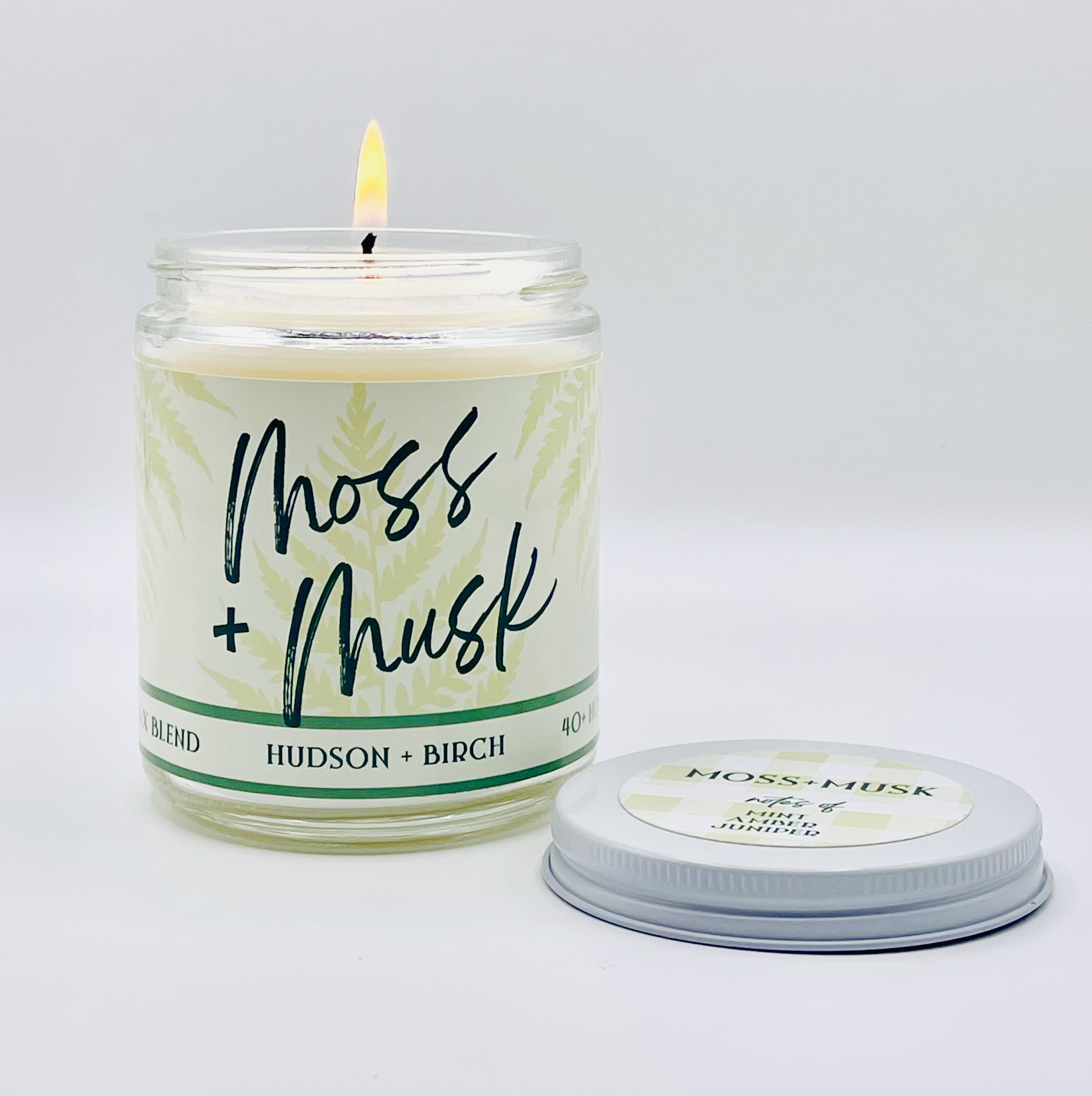 MOSS AND MUSK - ARTISANAL HAND POURED 8OZ GLASS JAR CANDLE