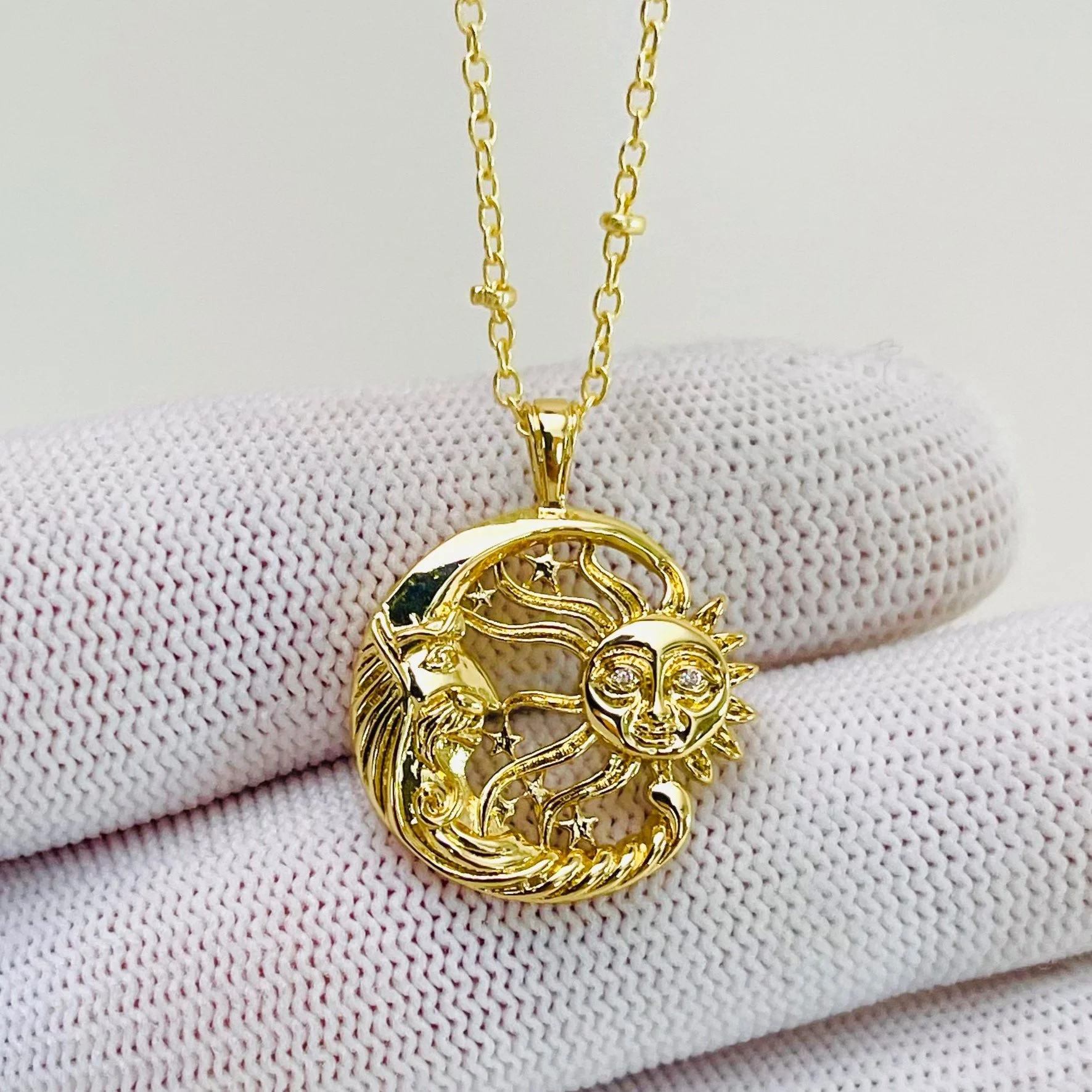 Moon and Sun Celestial Pendant
