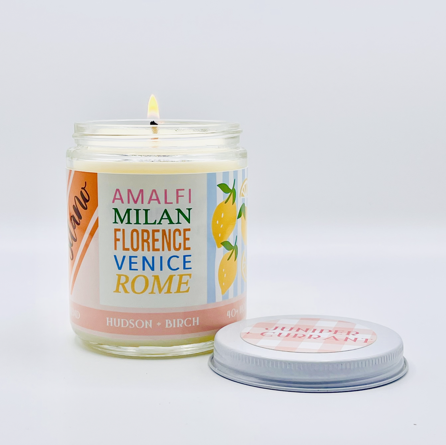 JUNIPER AND  CURRANT - ARTISANAL HAND POURED 8OZ GLASS JAR CANDLE