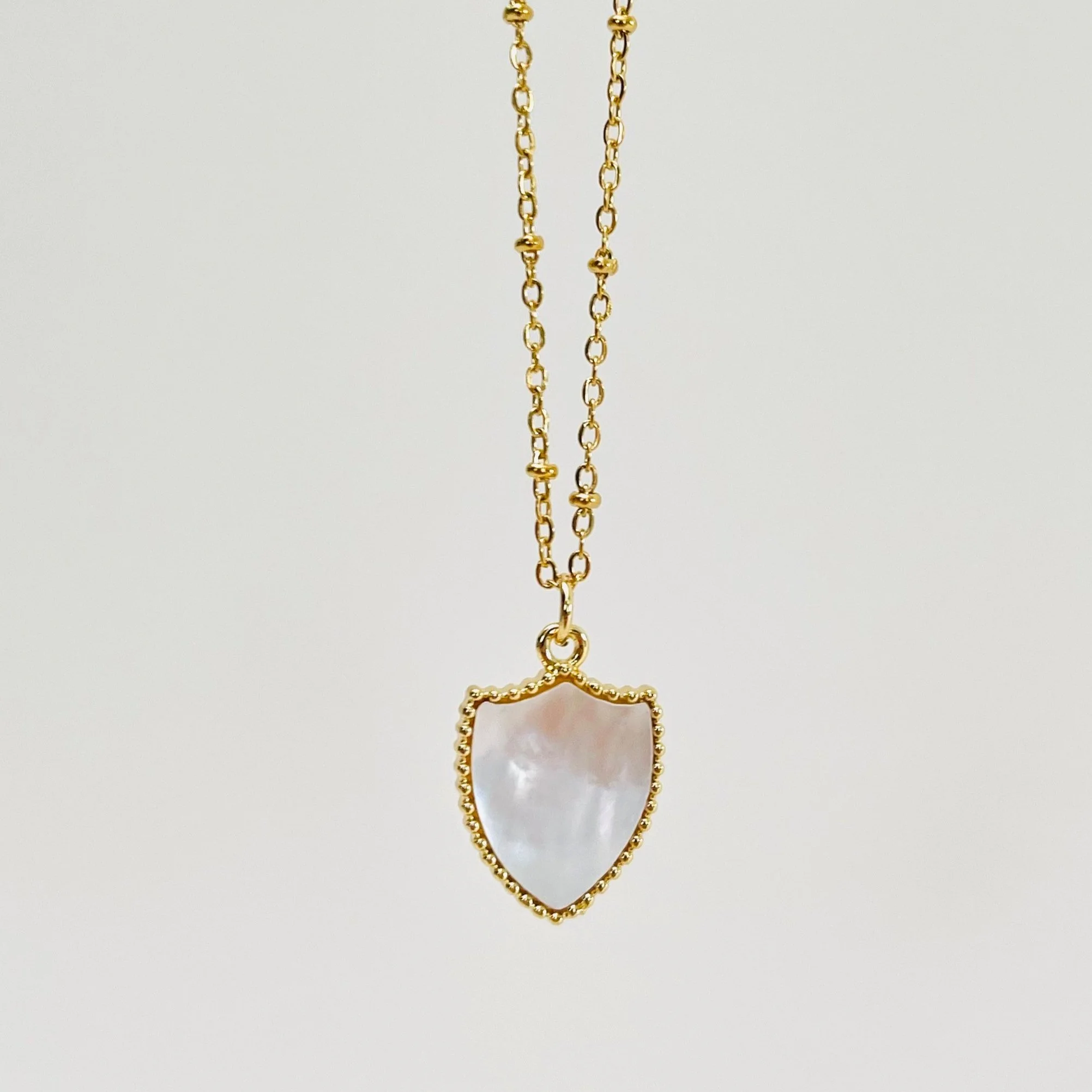 White Mother of Pearl Shield Pendant