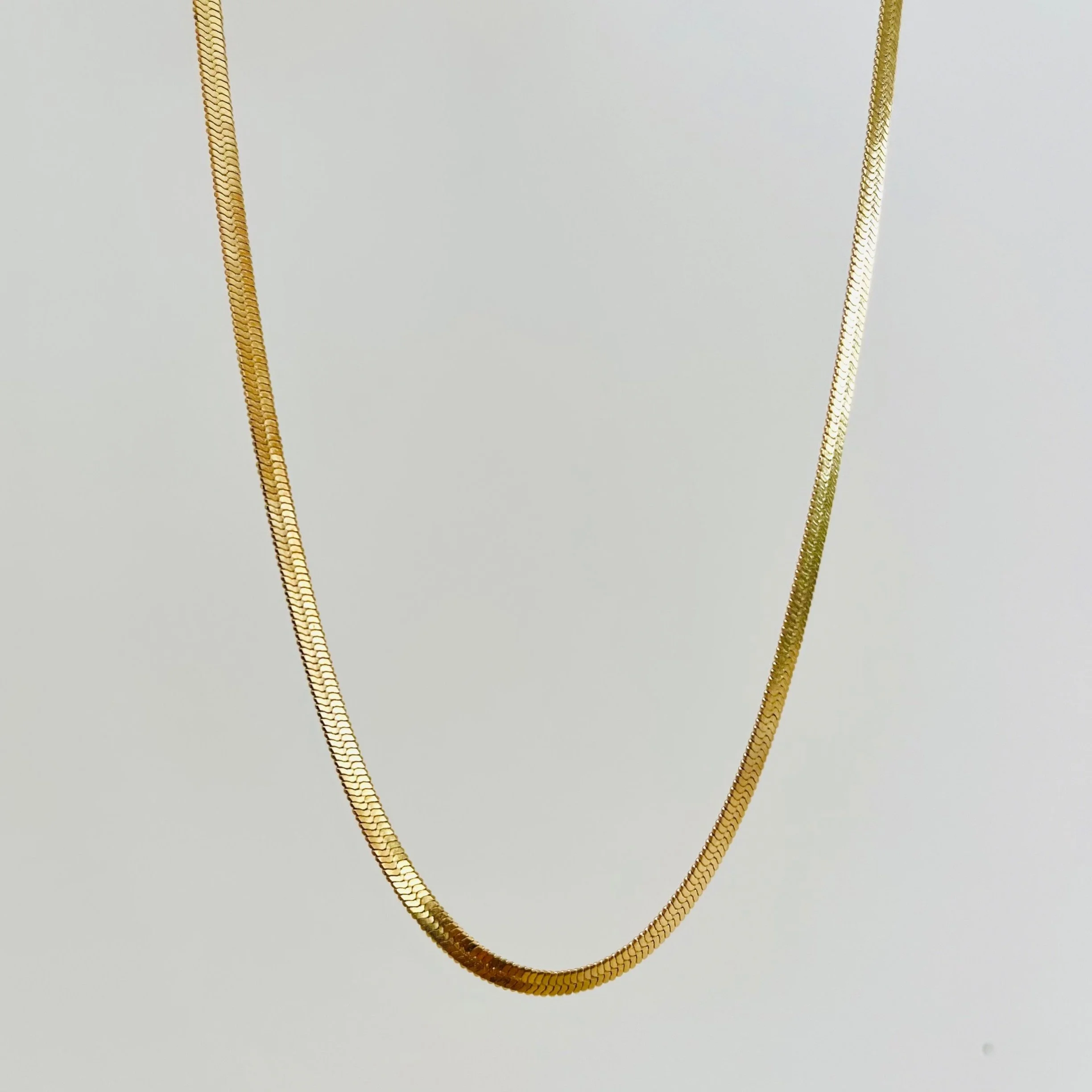 The Gold Herringbone Layering Chain - Stainless Steel