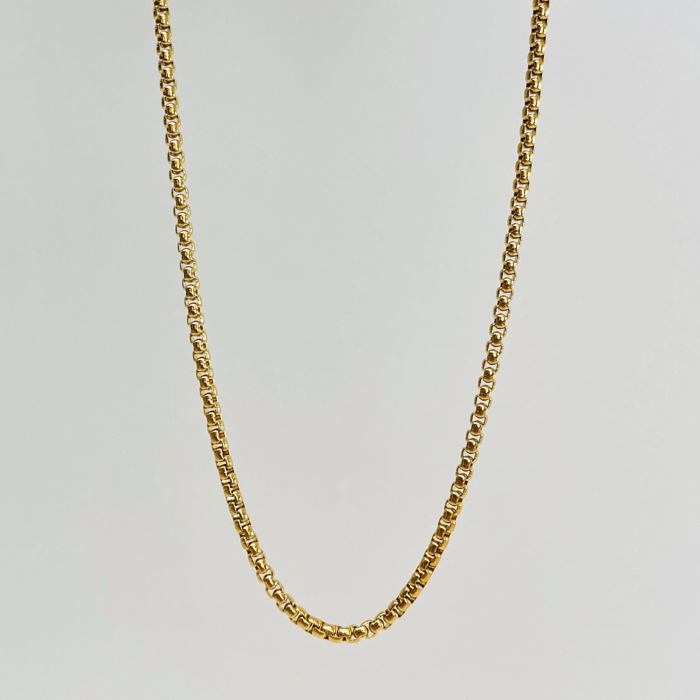 2mm Rounded Gold Box Chain Layering Chain - Stainless Steel