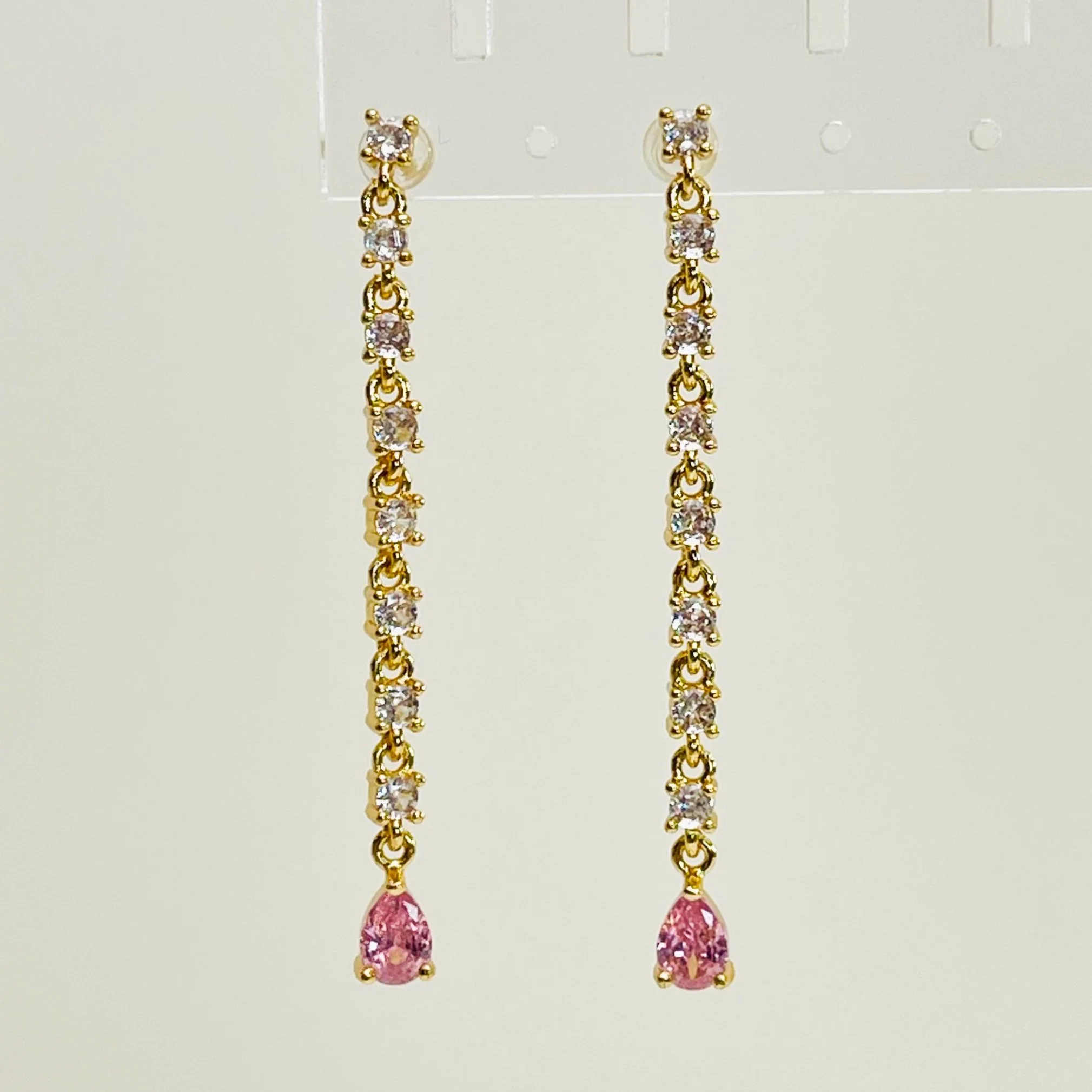 Blush Crystal Long Drops