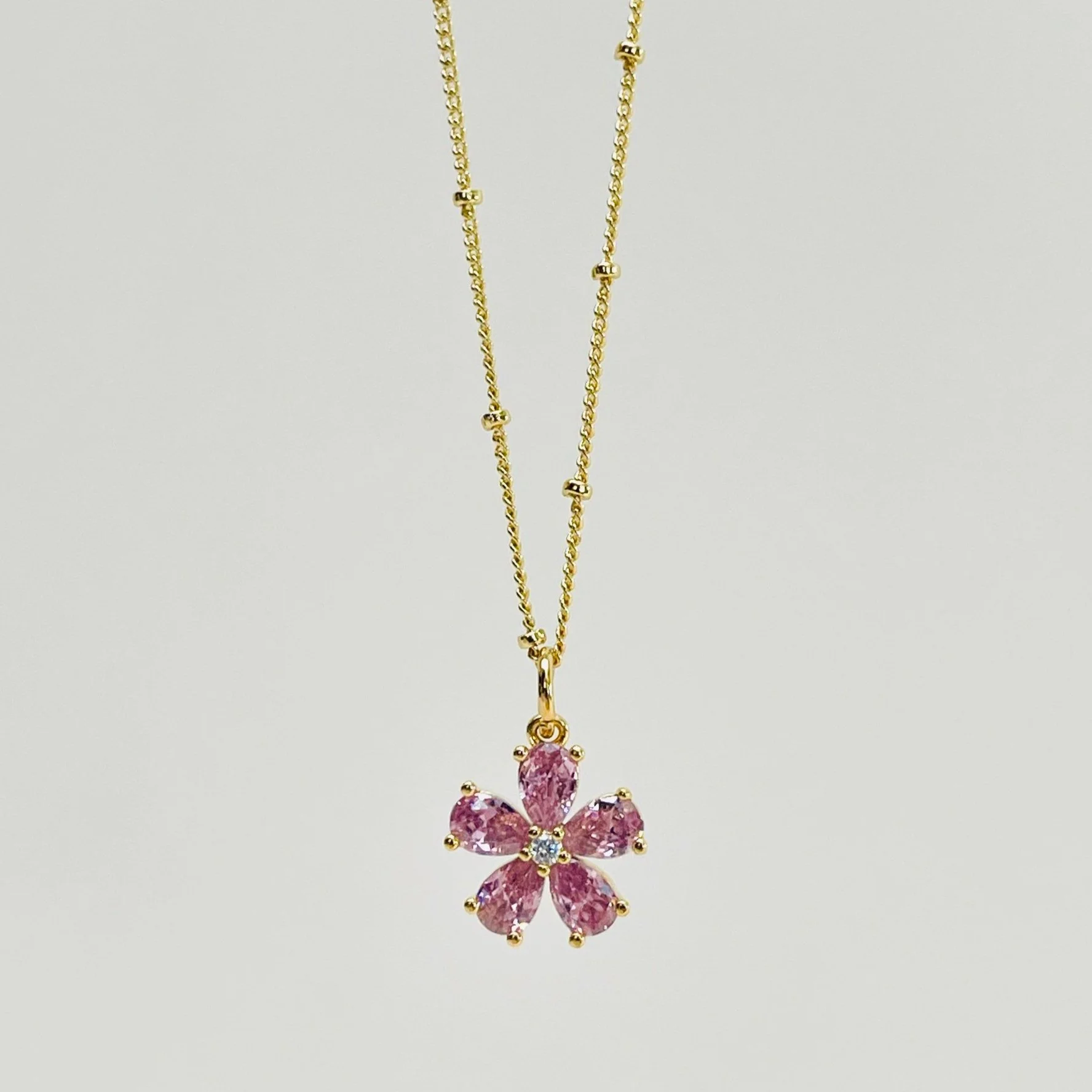 Blush Crystal Flower Pendant