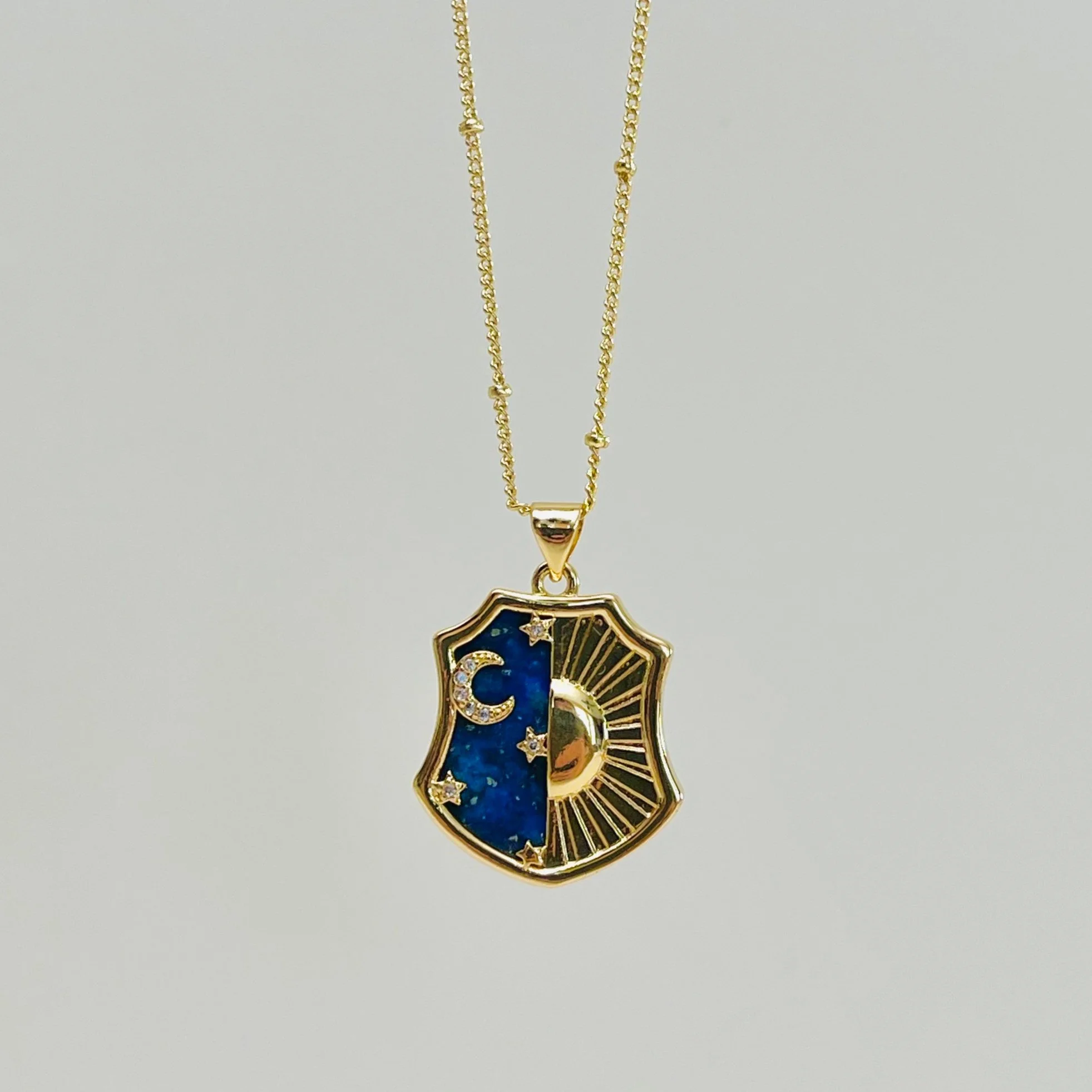 Lapis Celestial Shield Pendant