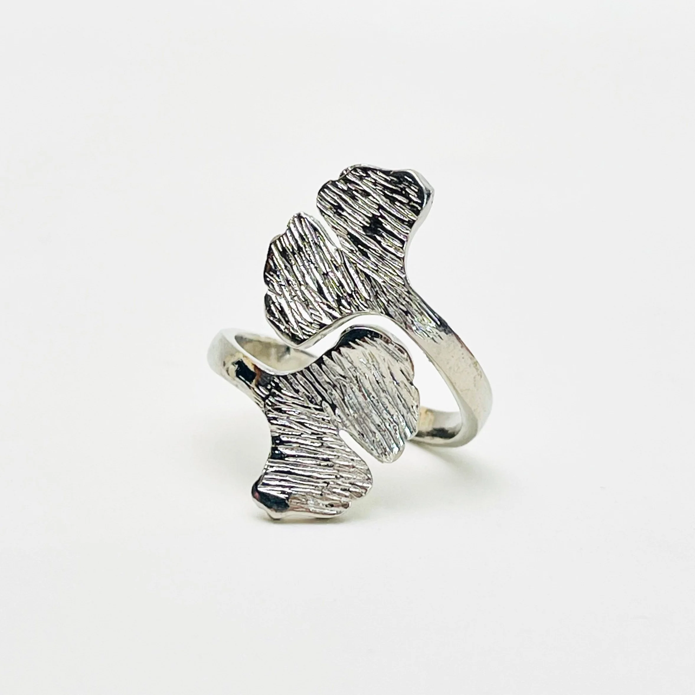The Silver Ginkgo Leaf Wrap Ring