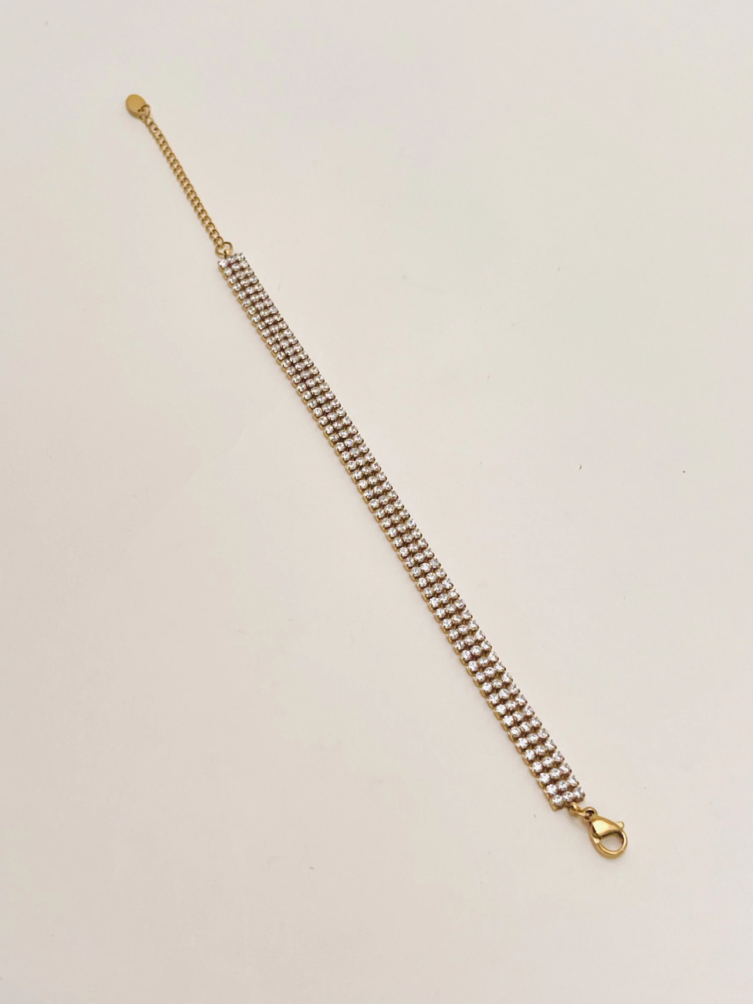 Triple Row Crystal Tennis Bracelet - Stainless Steel — Free