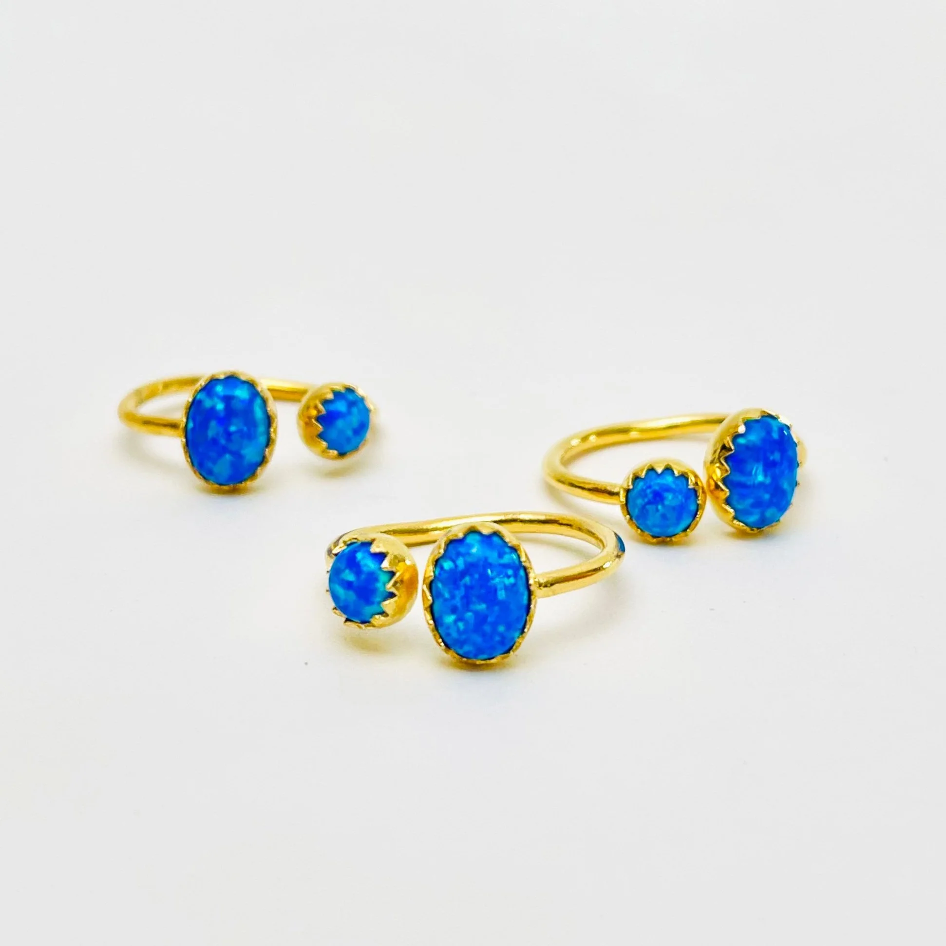 The Duo Blue Opal Ring