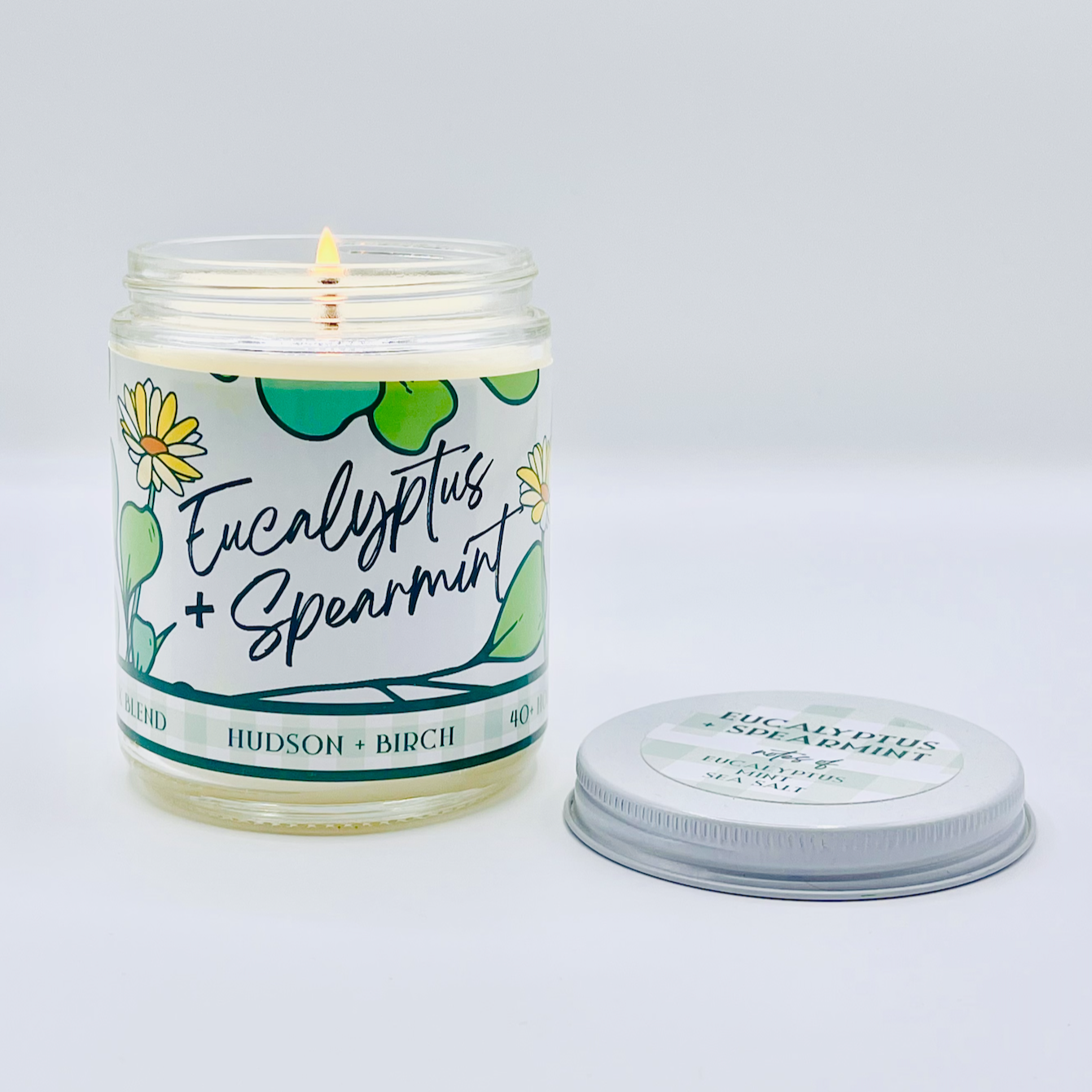 Spearmint AND Eucalyptus - Artisanal Hand Poured 8oz Glass Jar Candle