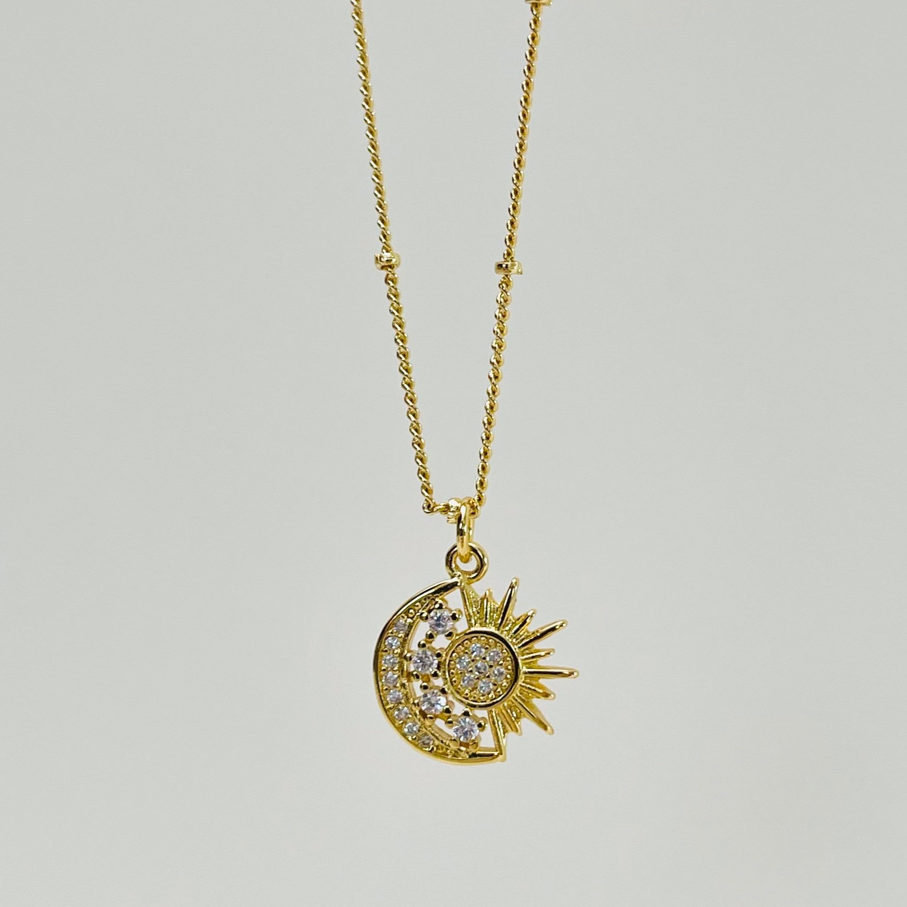 Pave Crystal Celestial Duo Pendant
