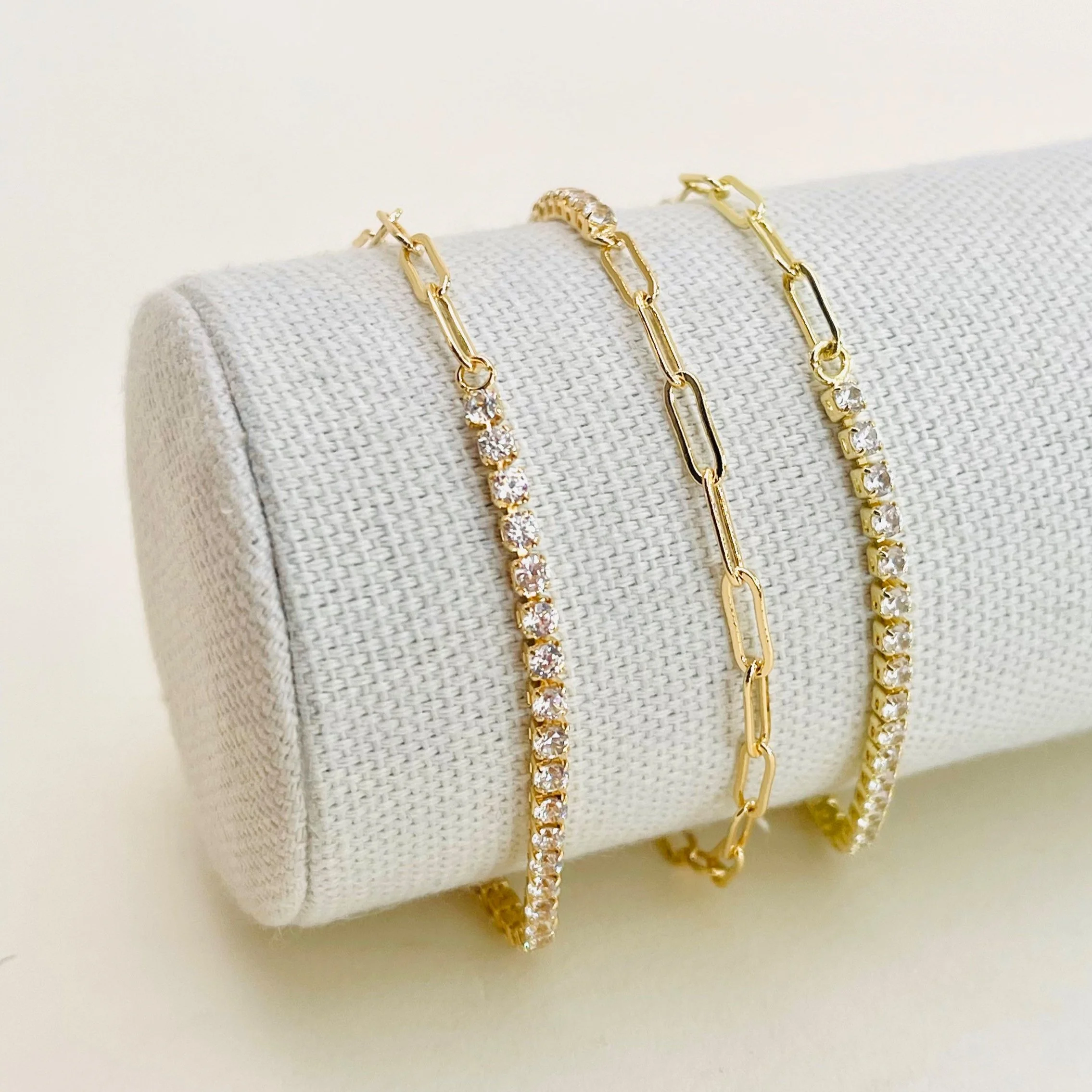 50/50 duo paperclip tennis bracelet