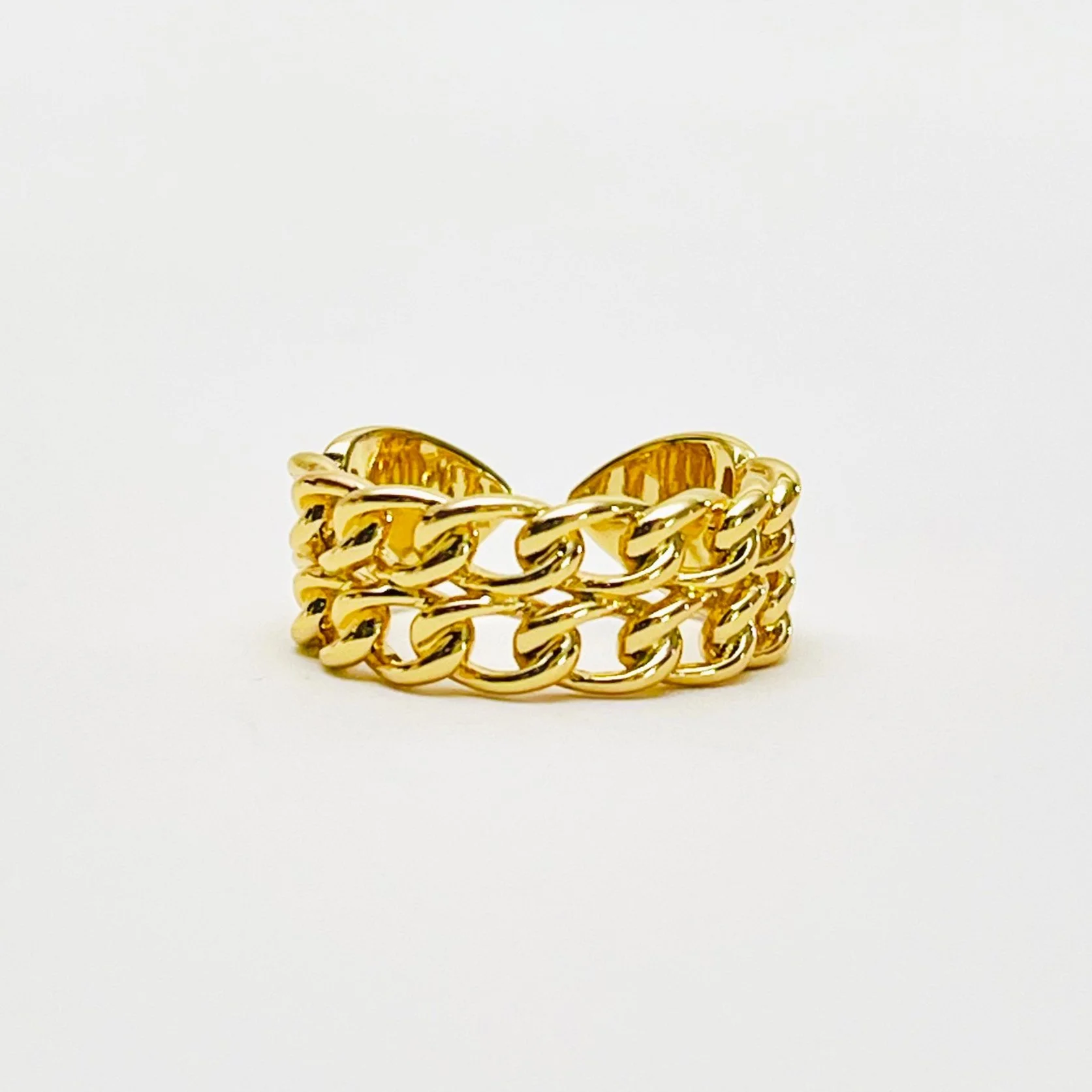 The Double Golden Curb Chain Ring