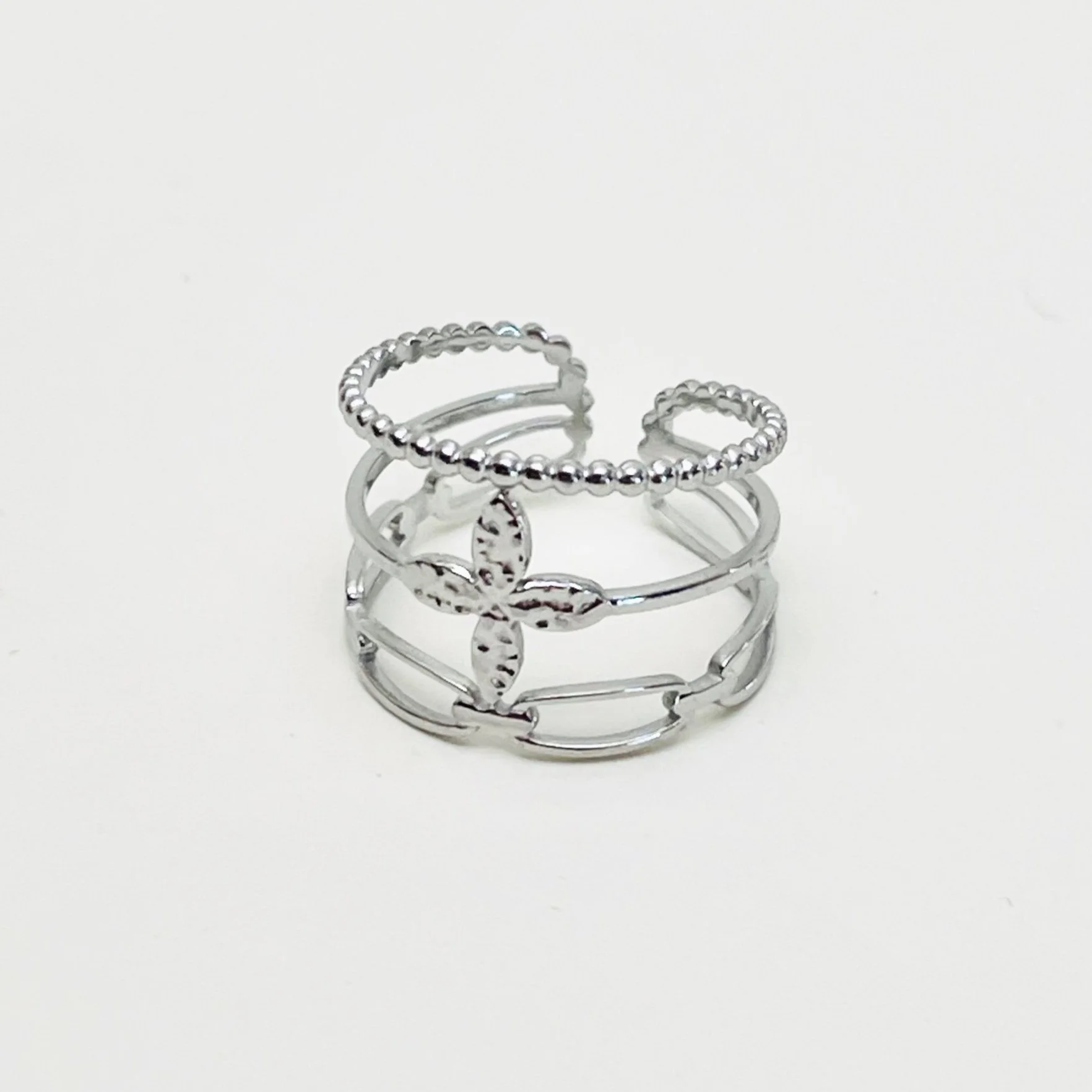 The Silver Clover Statement Ring