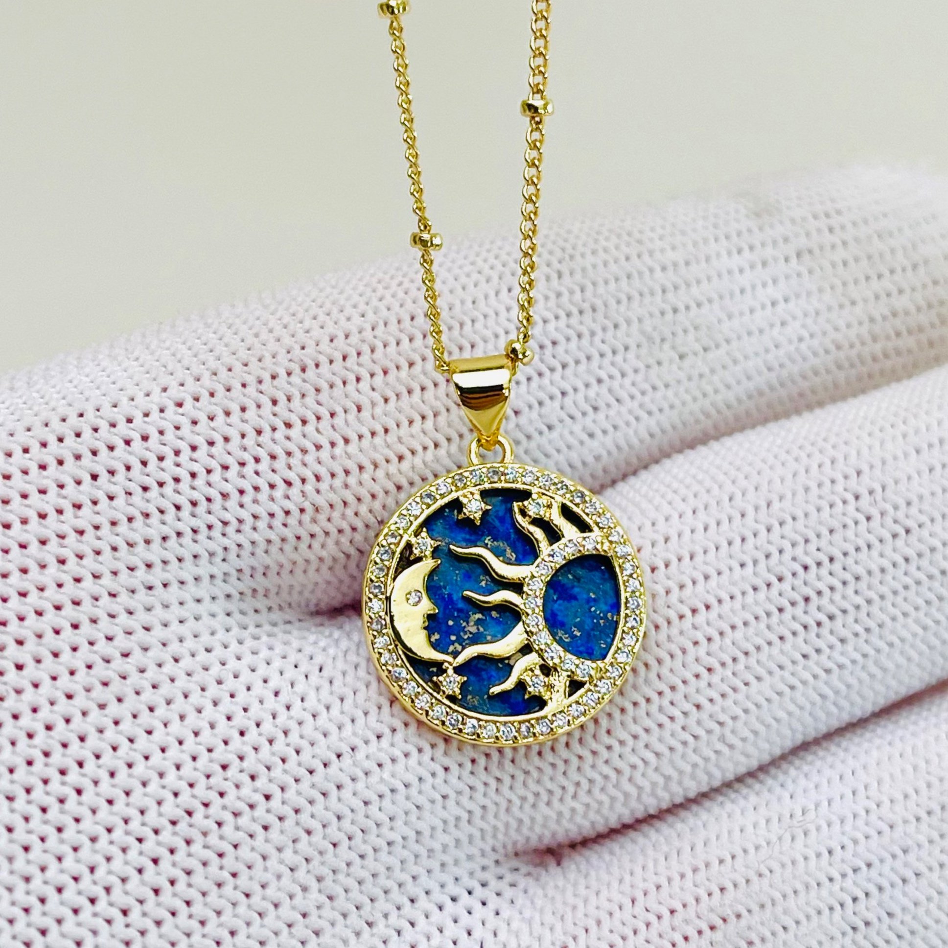 The Lapis Moon and Sun Pendant