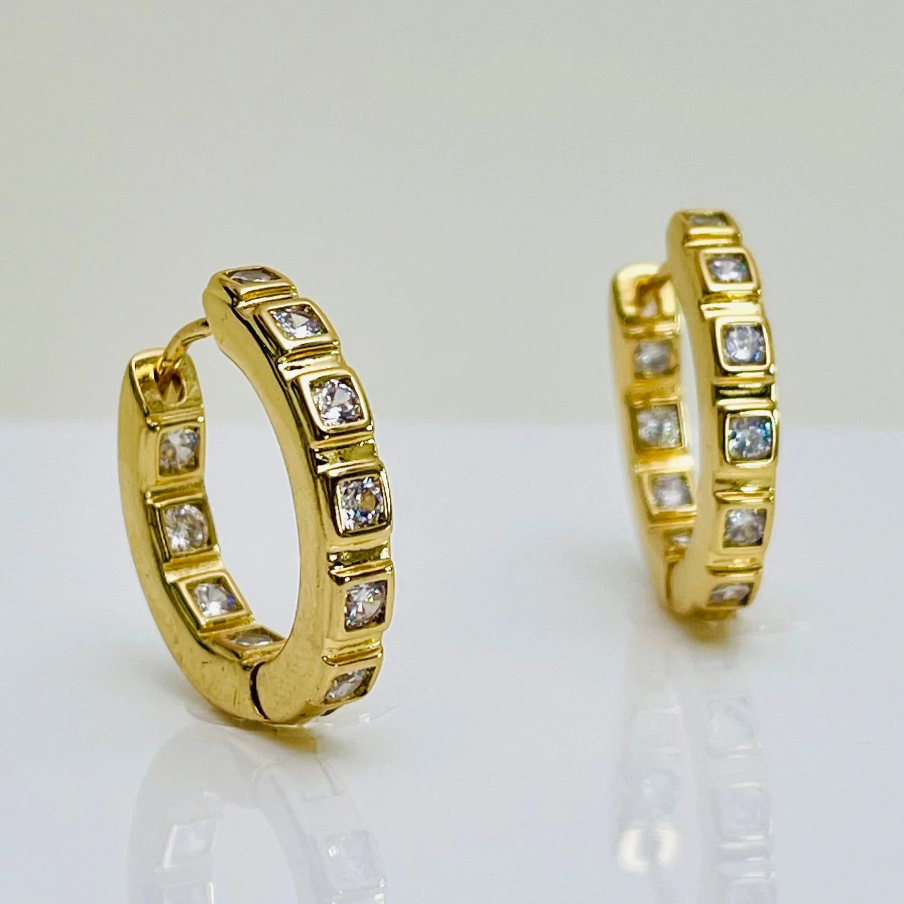 The Thick Golden Crystal Hoops