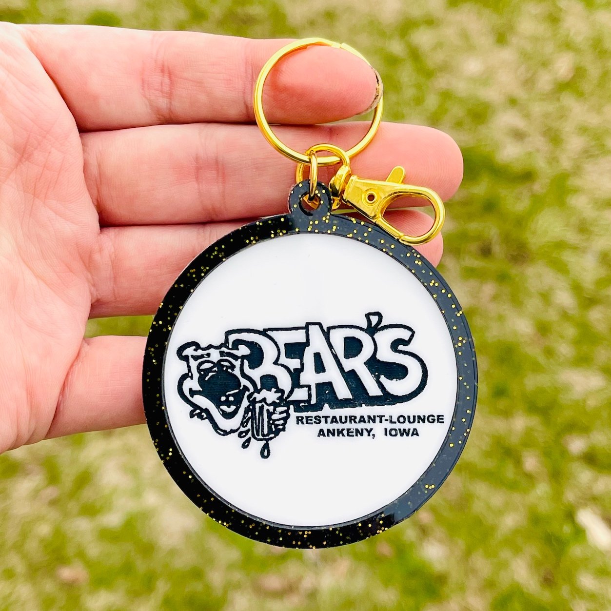 Retro Bear's Logo Circle Charm