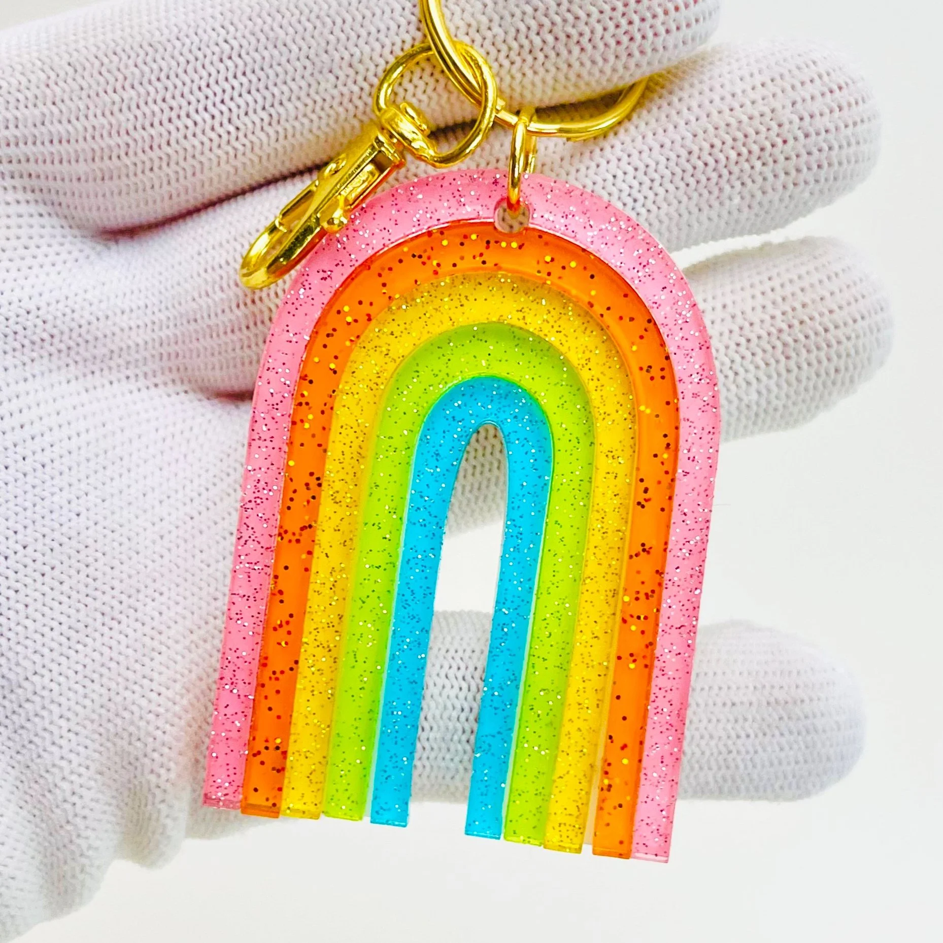 Glitter Rainbow Charm