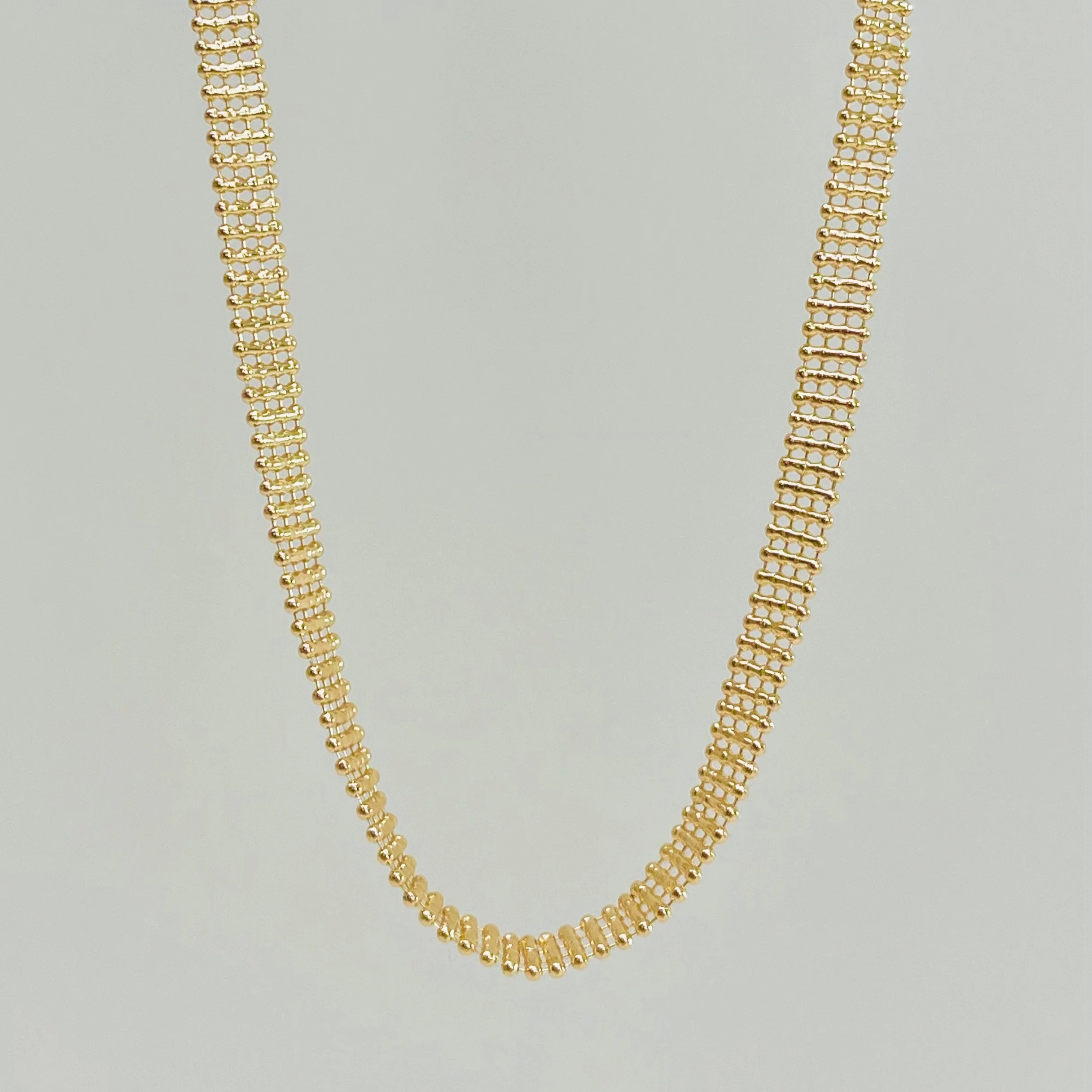 The Golden Beaded Mesh Choker Necklace