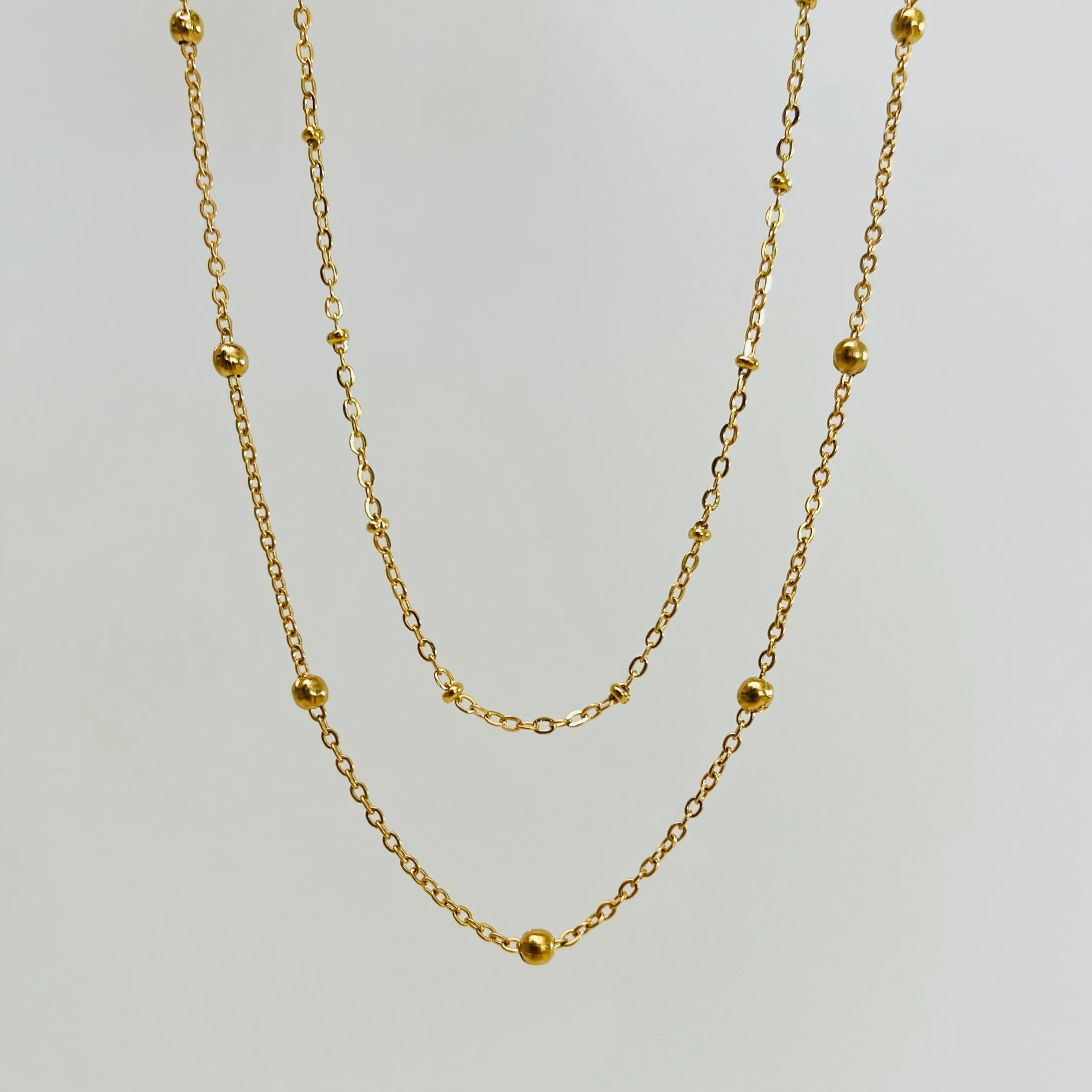 Gold Beaded Layering Chain