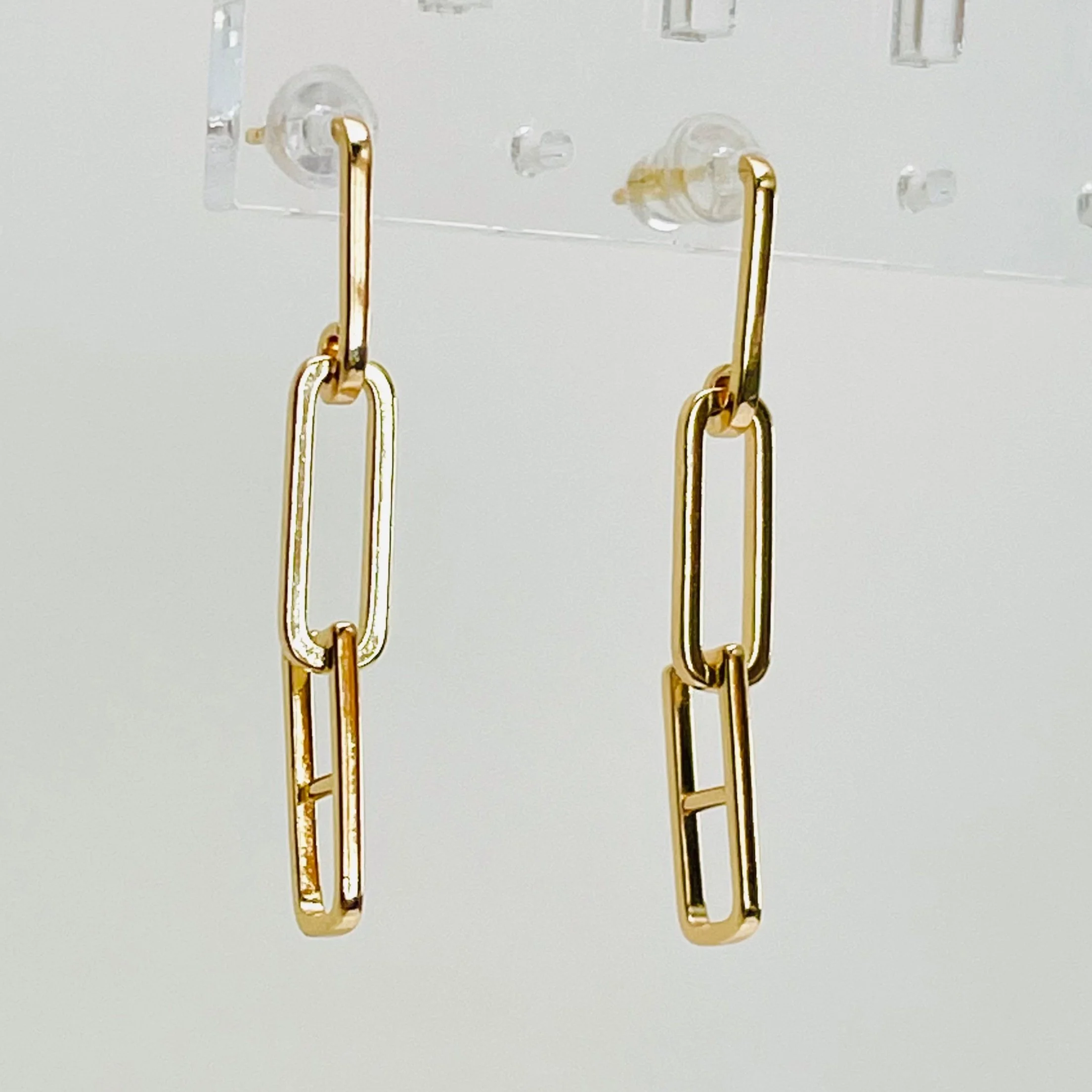 Drop Paperclip Chain Link Earrings