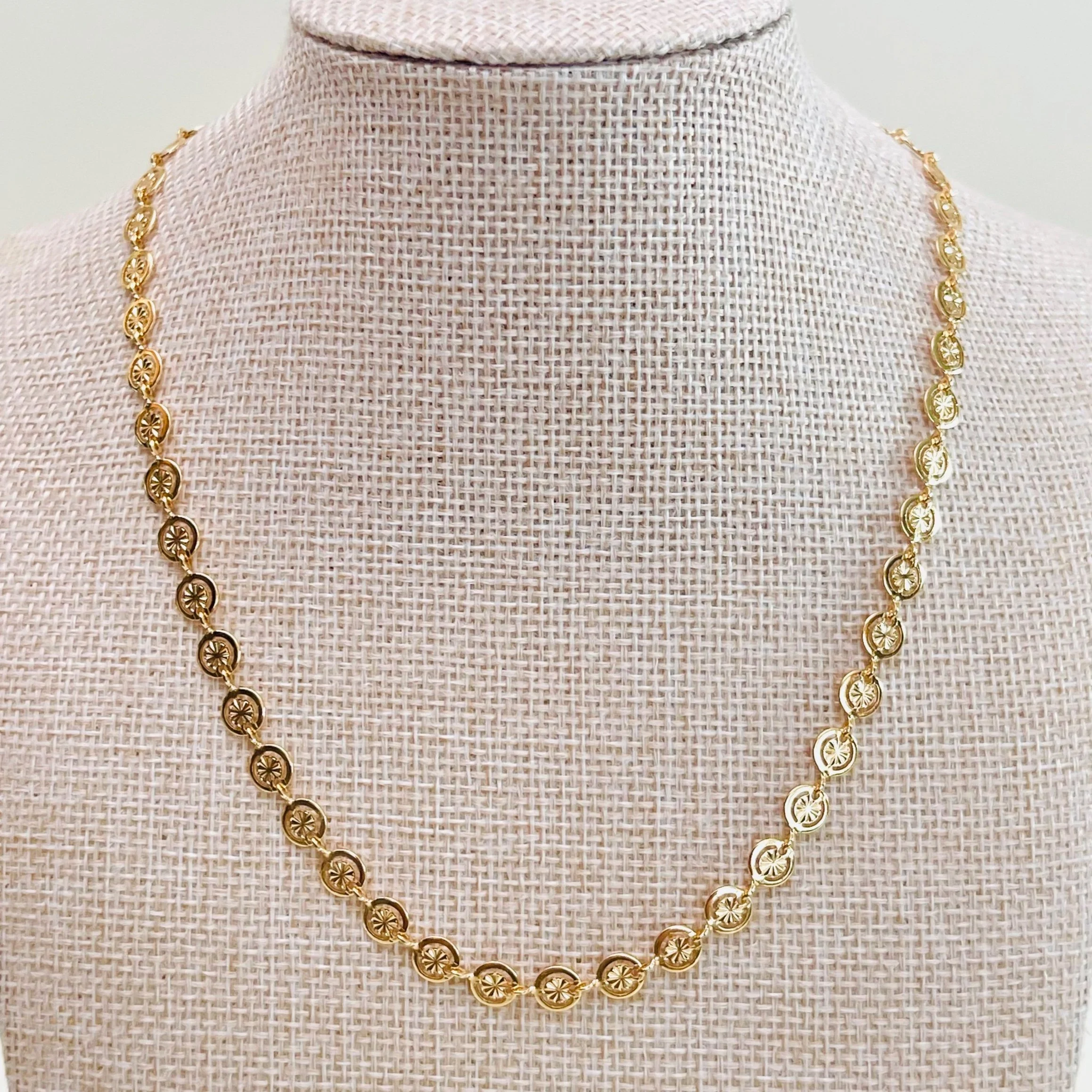 Diamond Cut Golden Coin Chain