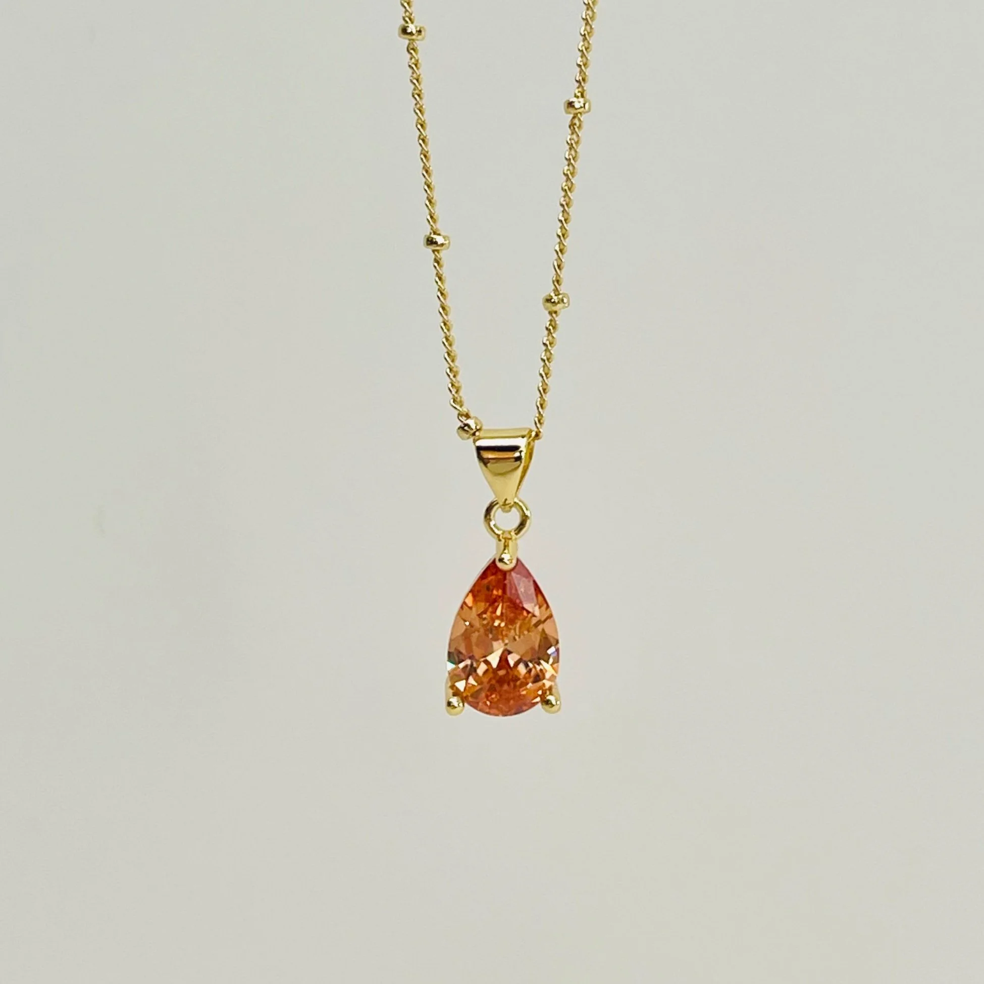 The Orangey Peach Teardrop Pendant