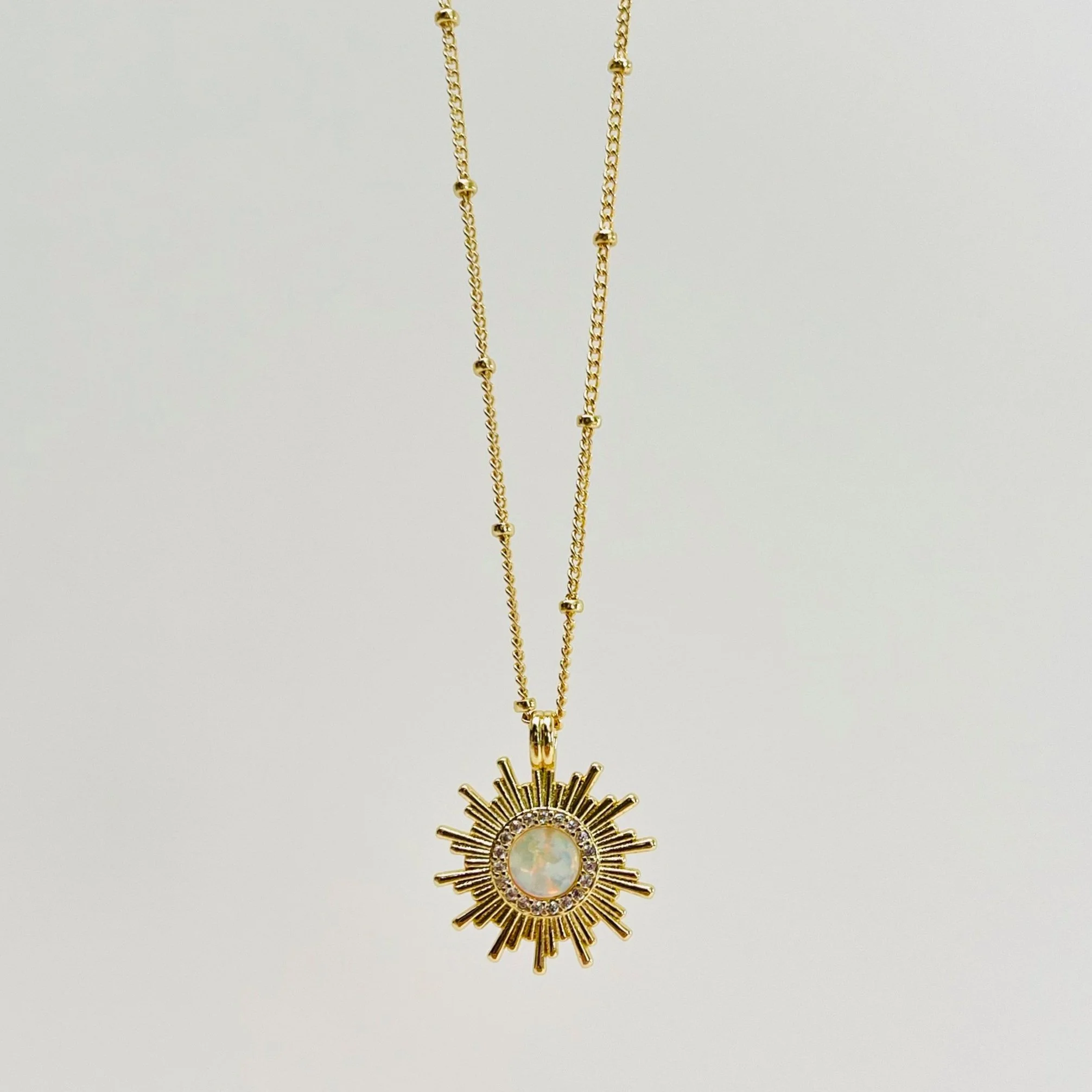 White Opal Starburst Pendant