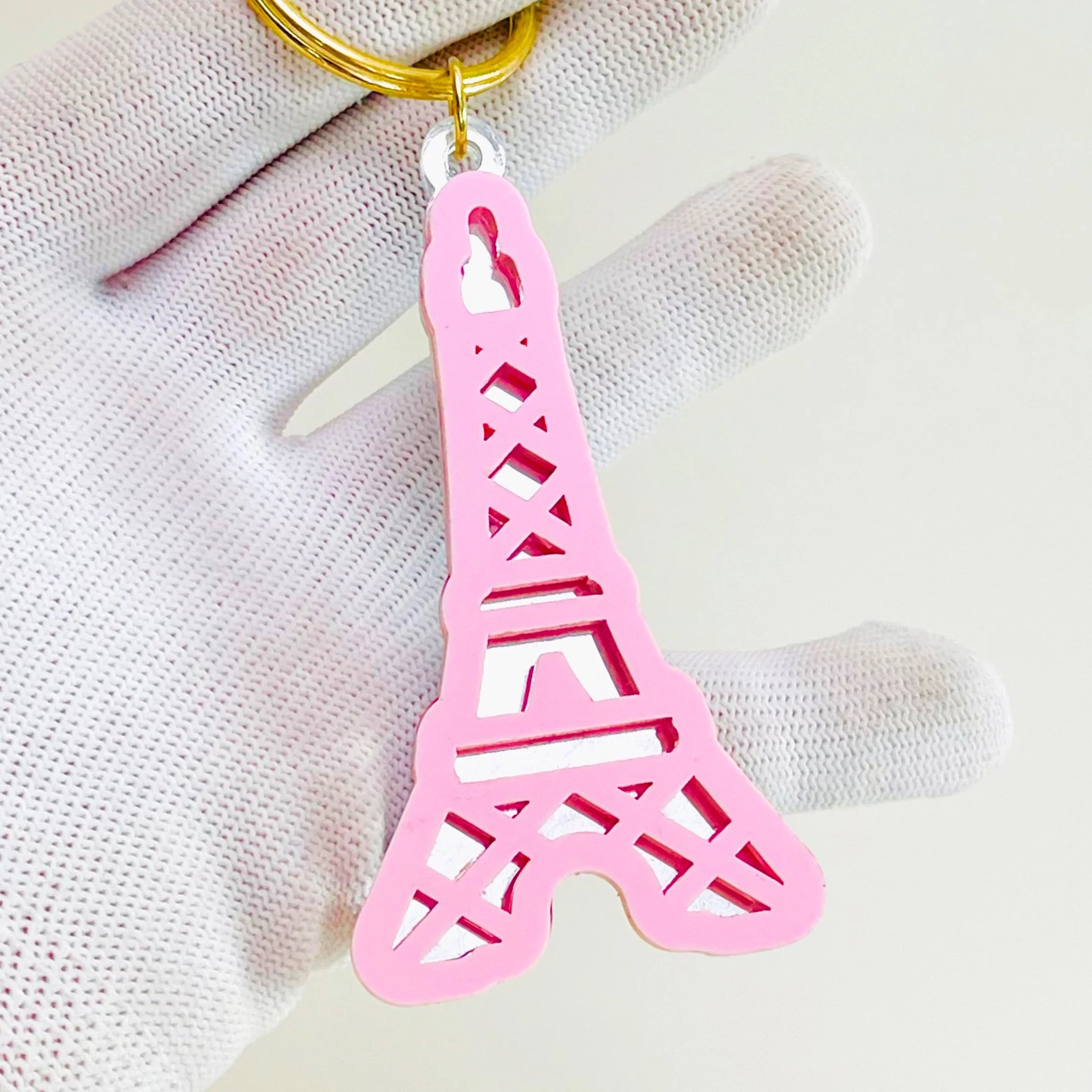 Retro Pink Eiffel Tower Charm