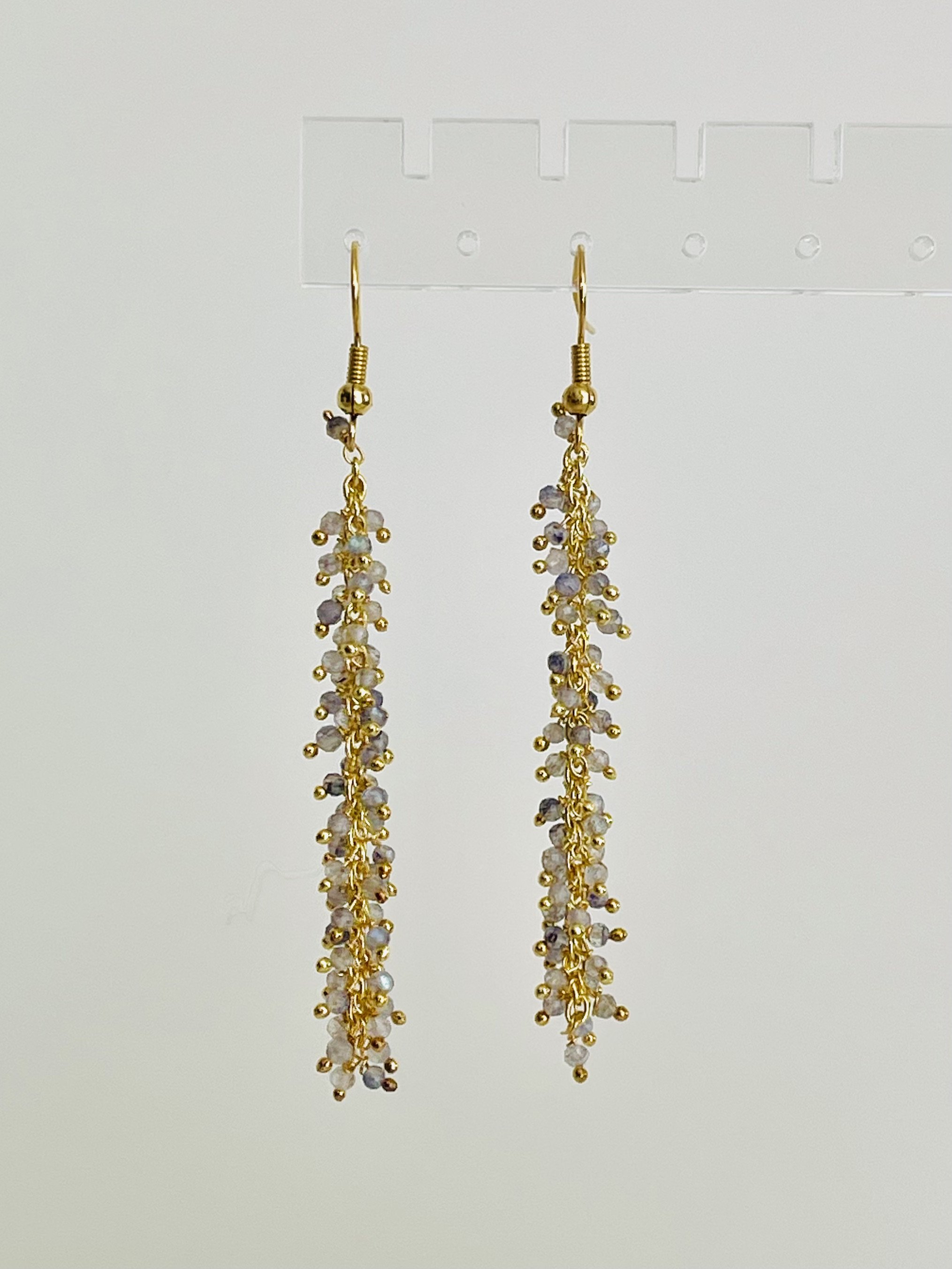 Labradorite crystal drop earrings