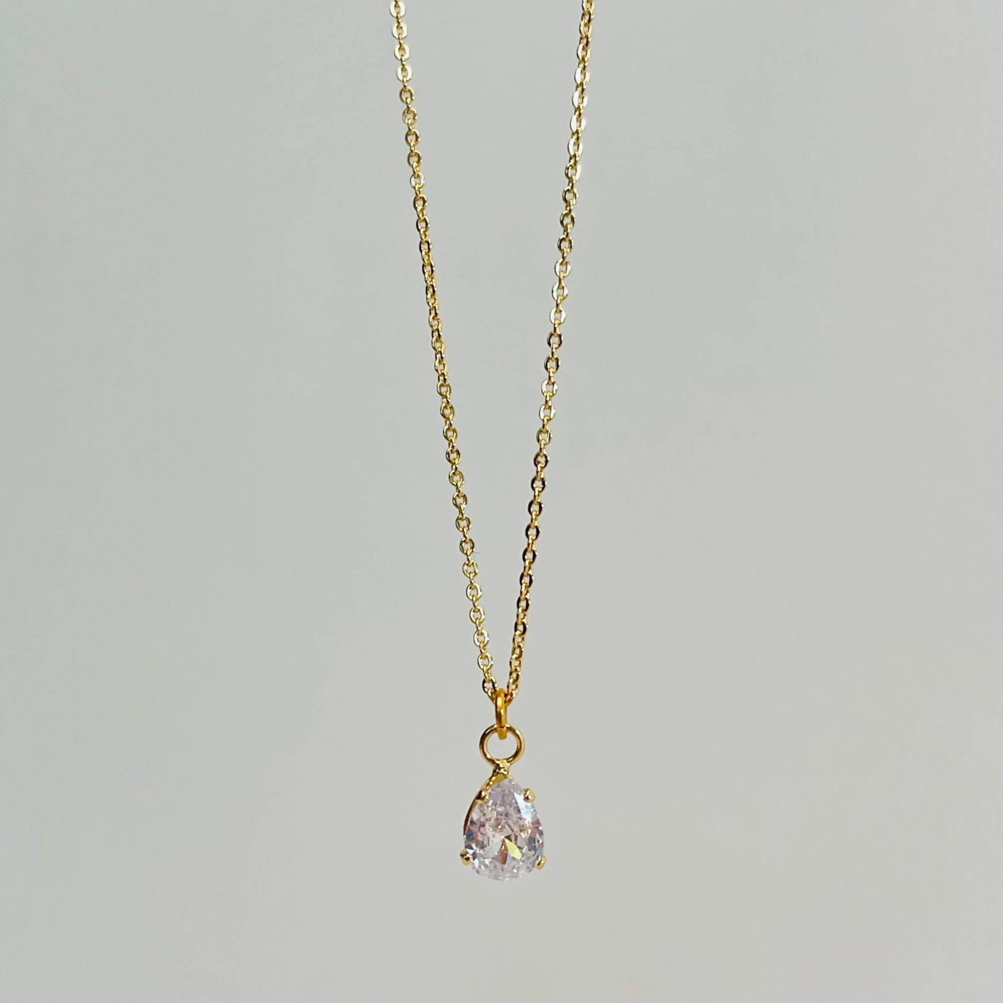 Golden Teardrop Crystal Pendant
