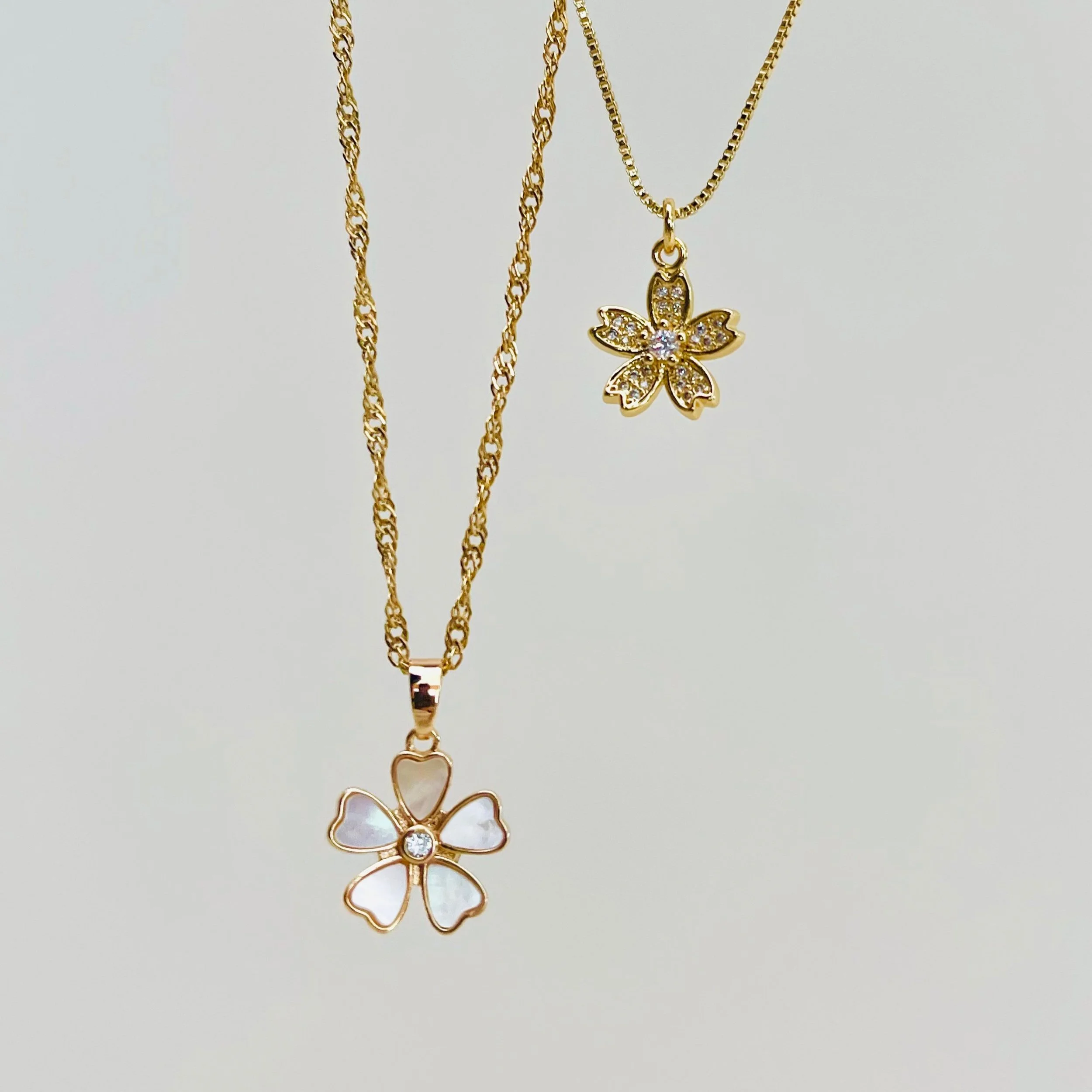 The Golden Wildflower Blossom Pendants