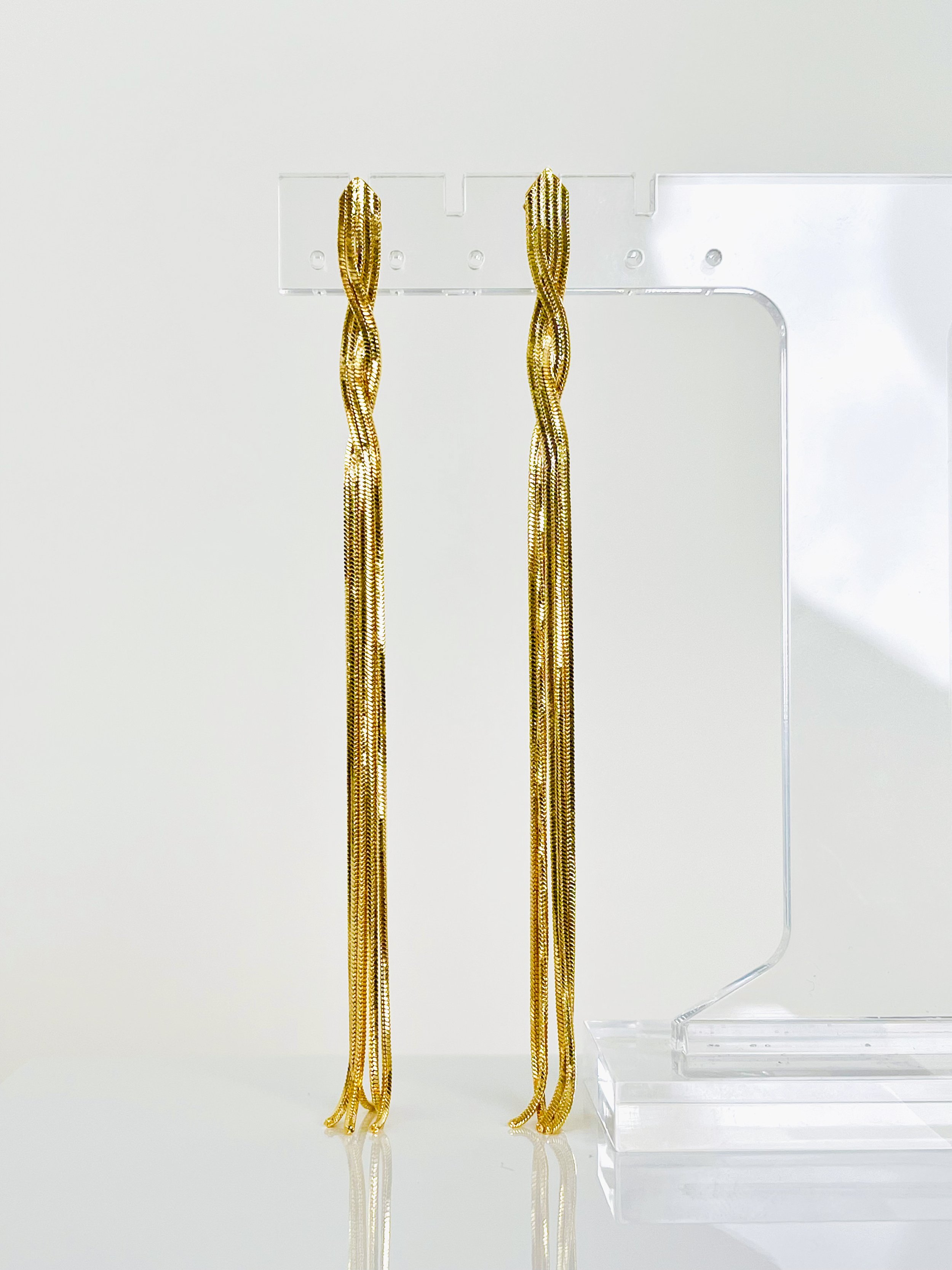 Golden Snake Chain Evening Drops