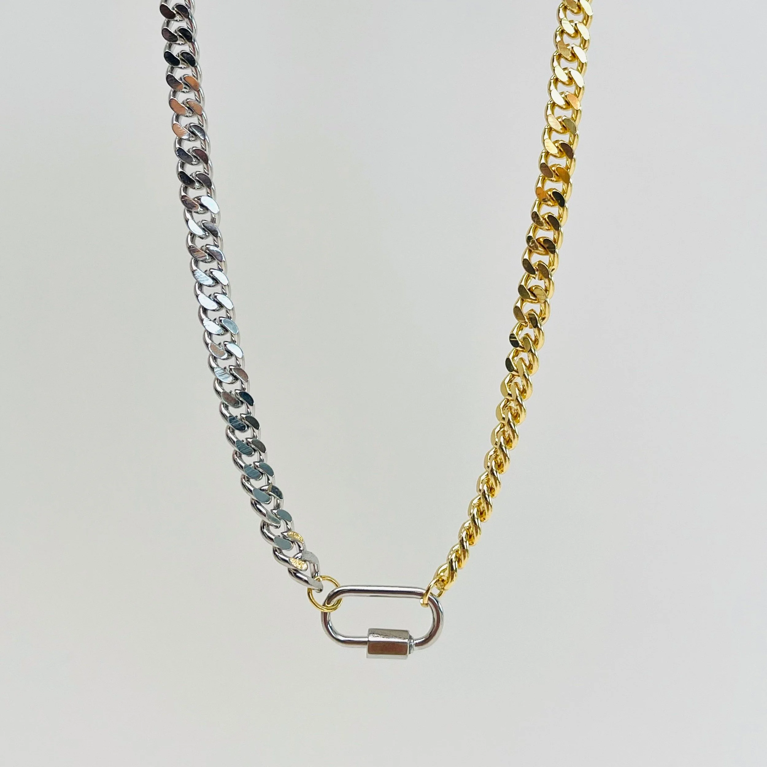 The Half Gold Half Silver Lock Chain