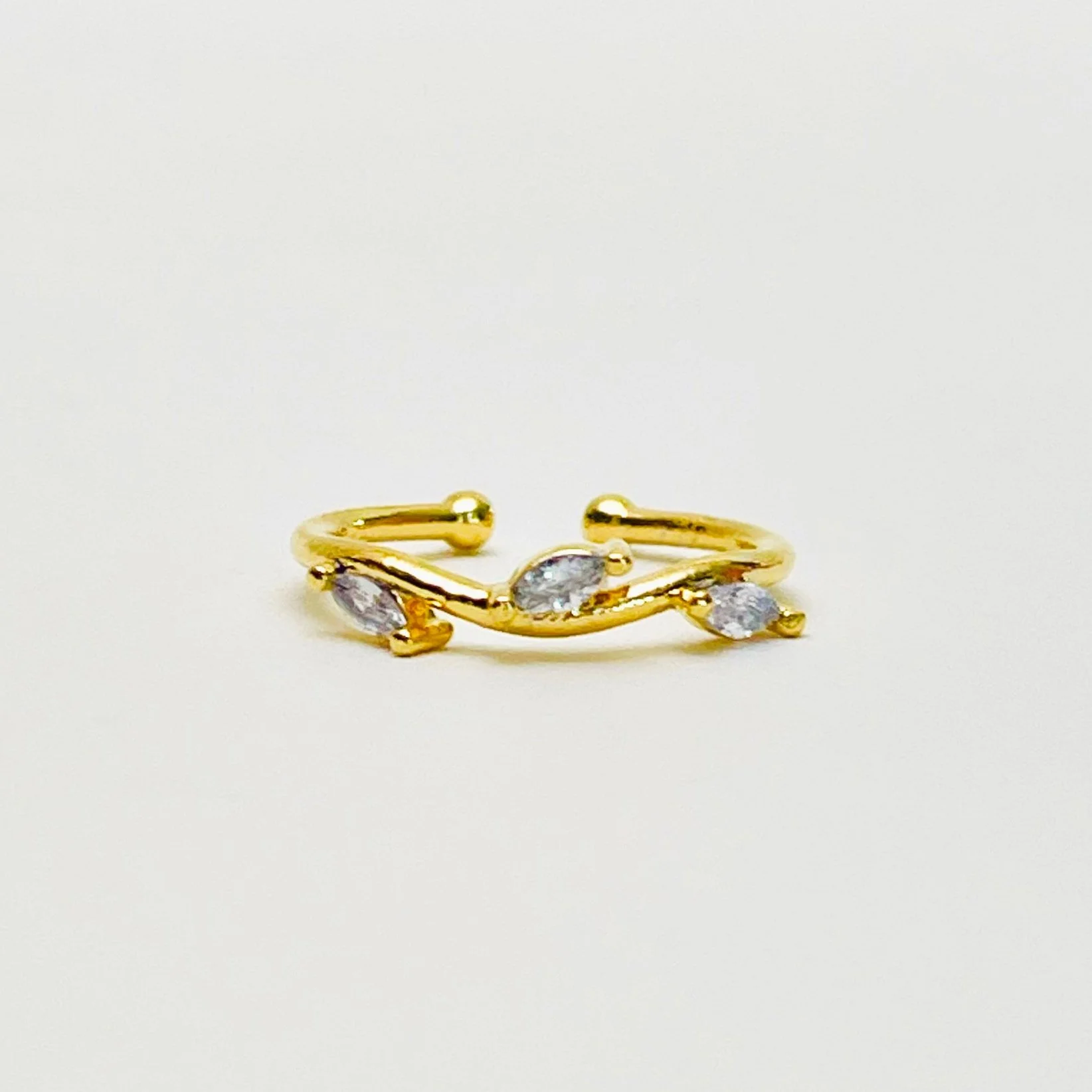 The Crystal Leaf on the Vine Ring