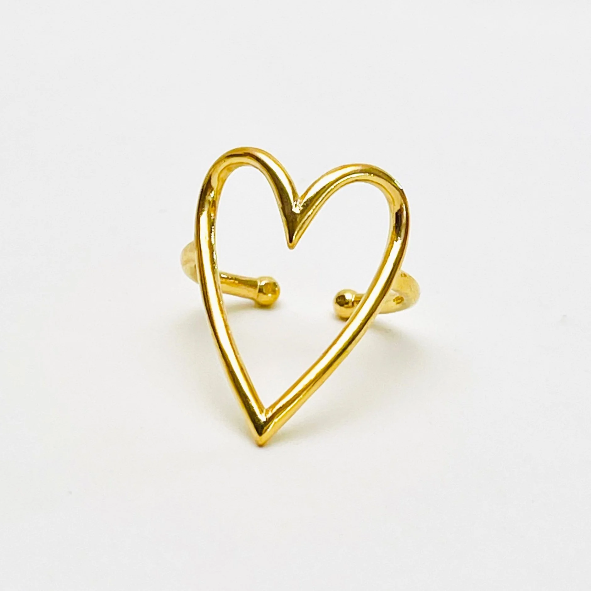 The Golden Open Heart Statement Ring