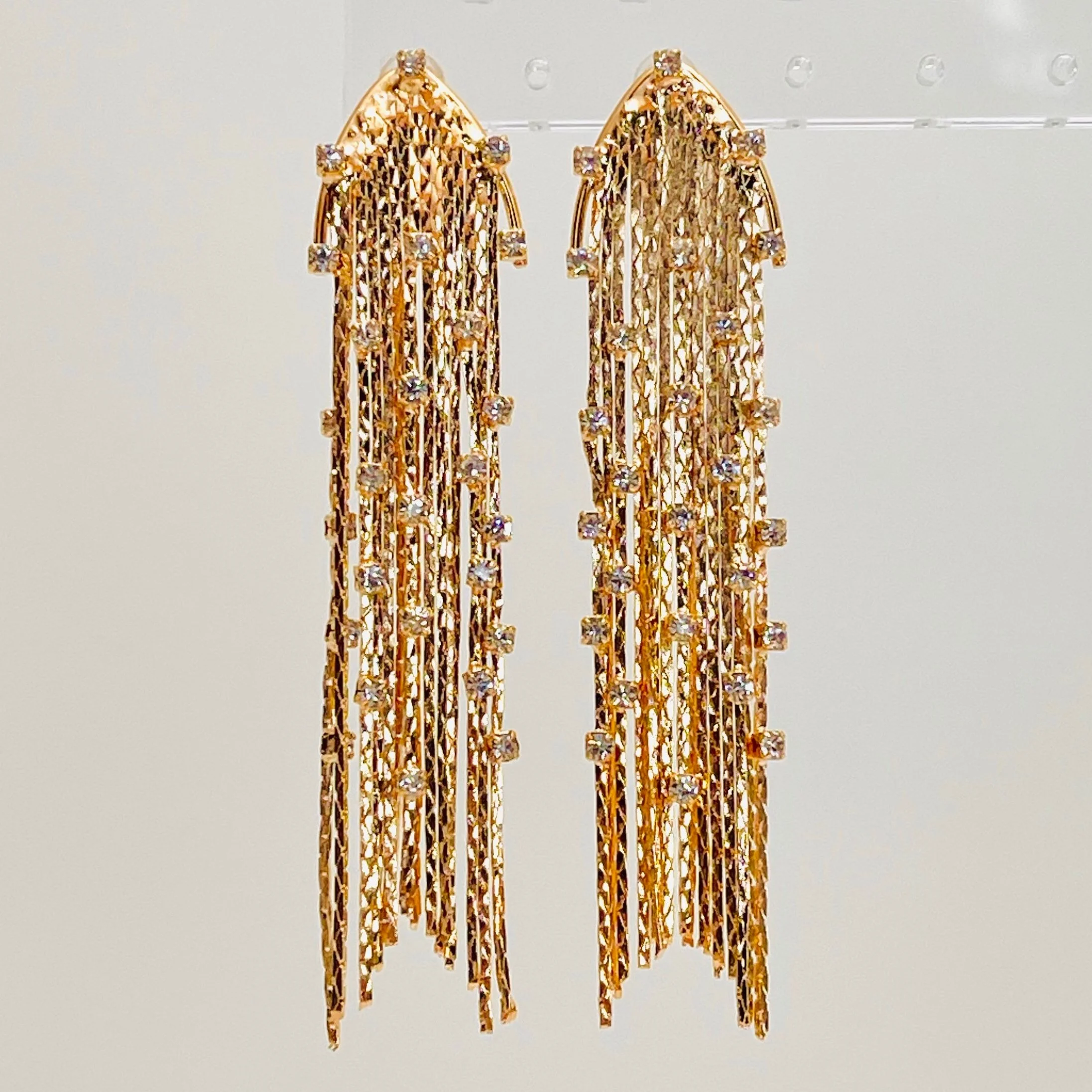 The Golden Crystal Chain Tassel Drops