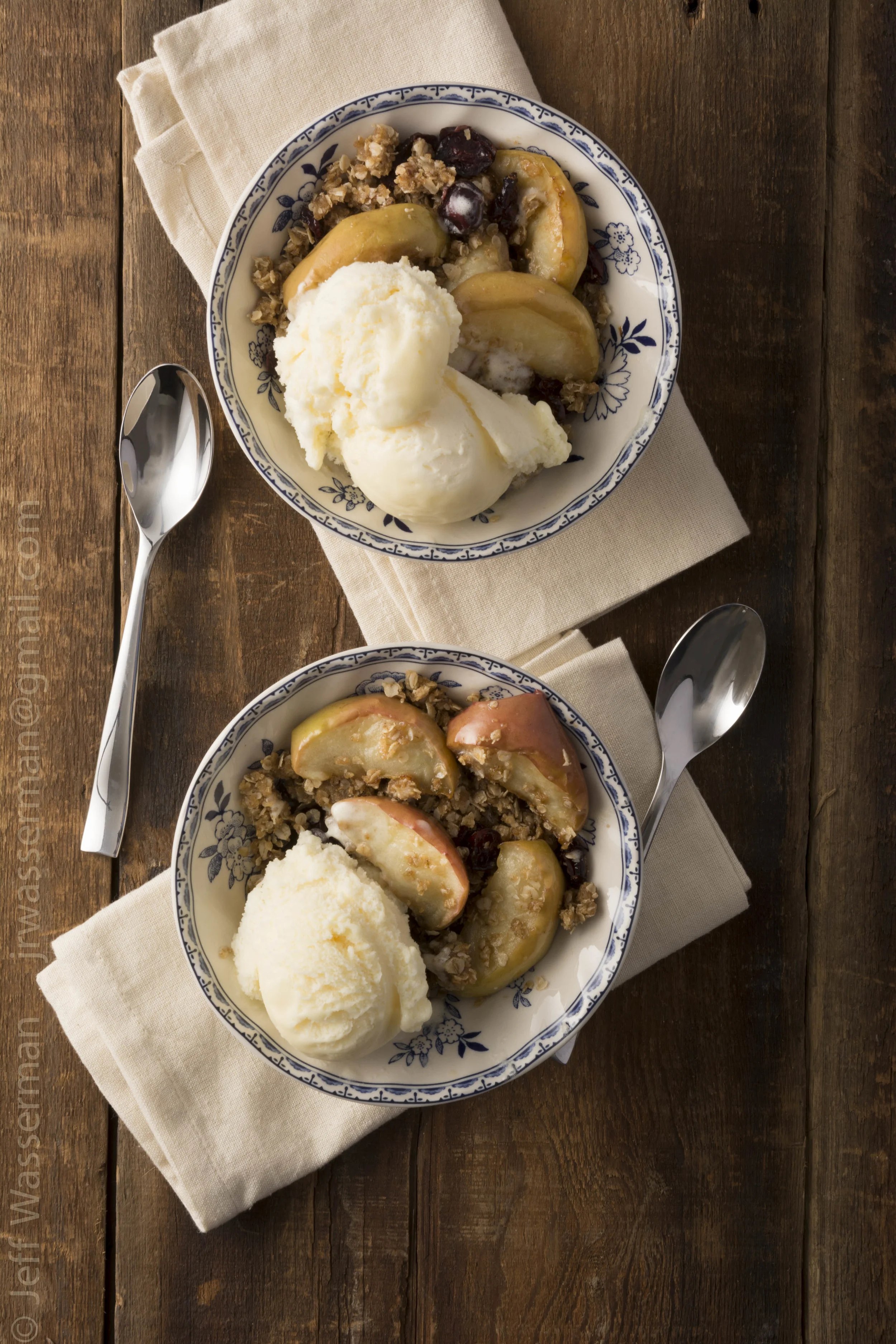 Carmel Cranberry Apple Stir-Fry (Crisp) with Vanilla Ice Cream