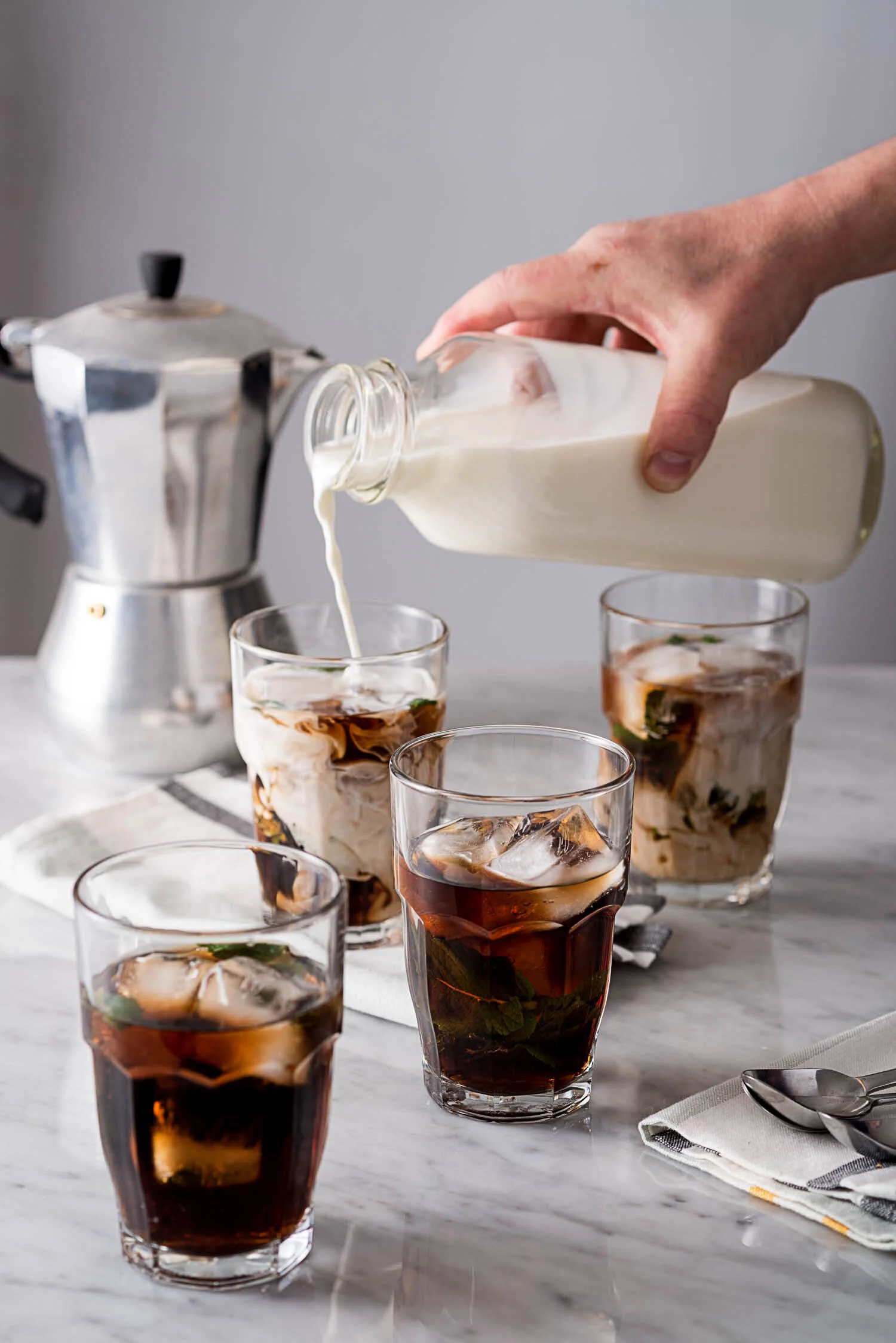 Iced Coffee Pour in Toronto Food Studio 