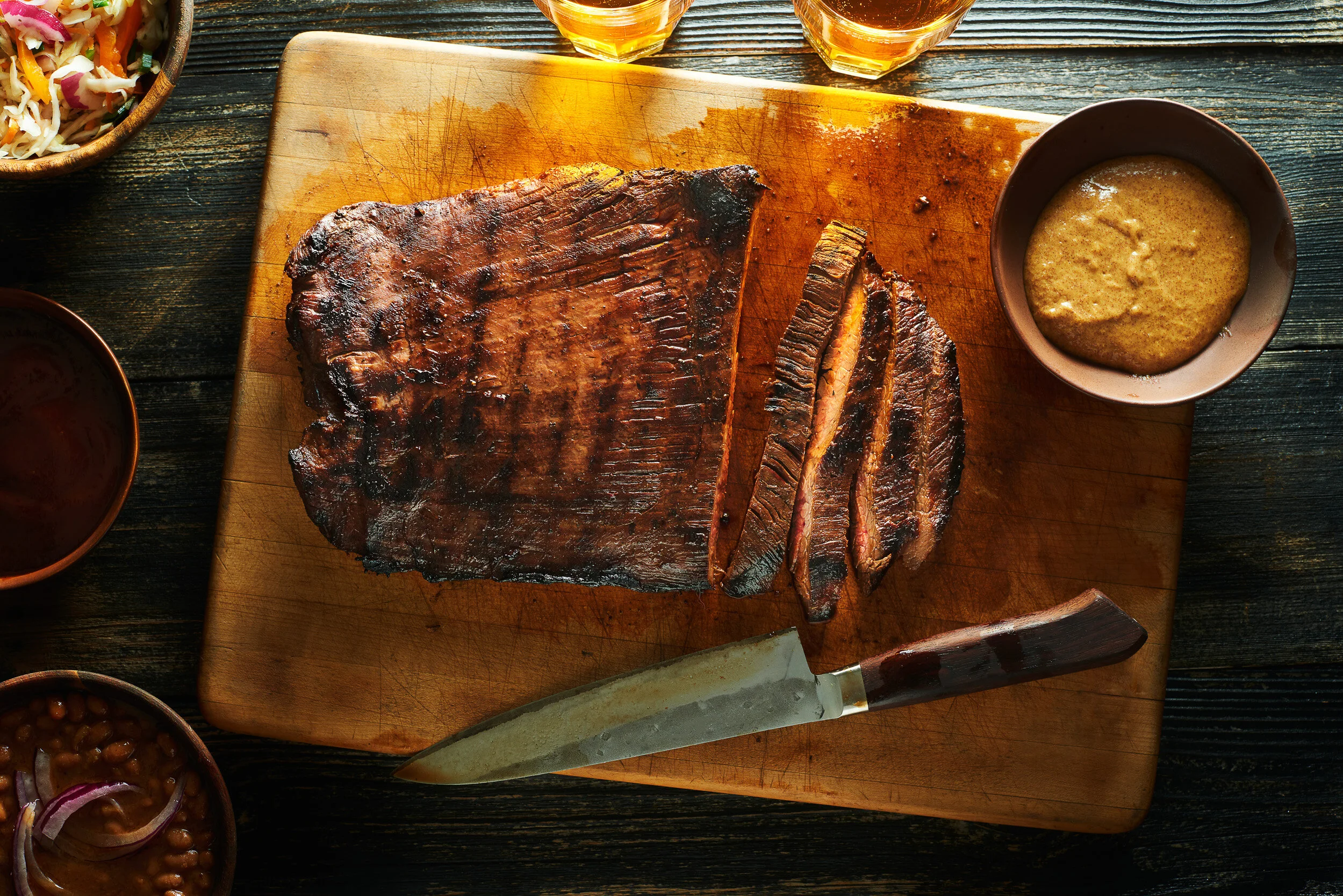 Flank Steak on Board in Toronto by Jeff Wasserman Food 