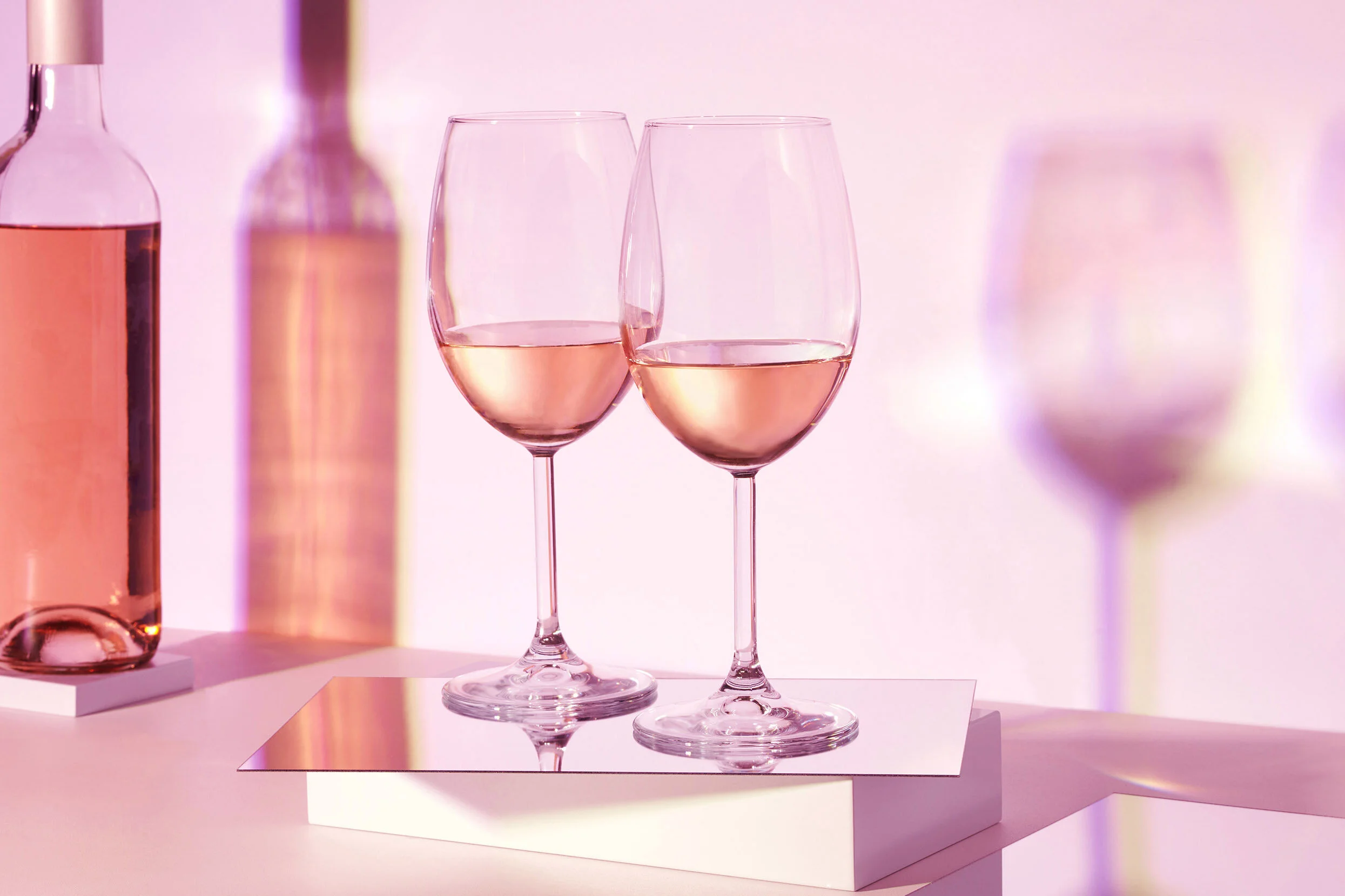 Two Glasses of Rose Wine by Toronto Food & Drink  Photographer 