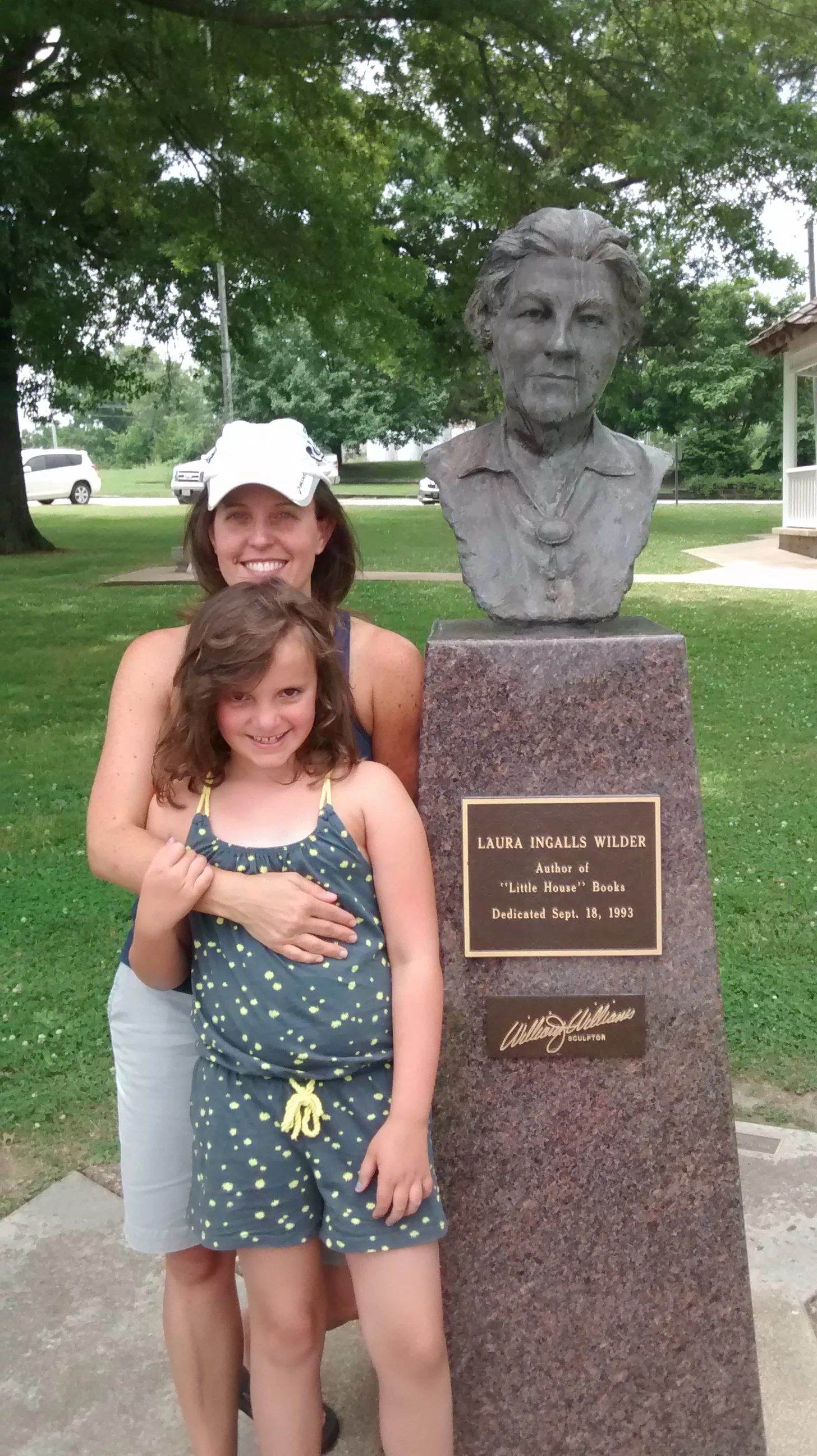 We did take one picture in front of the bust of Laura in the town center of Mansfield. 