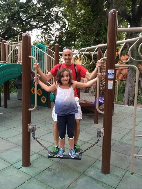 We were pleasantly surprised to find such nice playground equipment, similar to that in the States. Of course Mexico doesn't have the same safety regulations and much of this was on concrete tiles which is just fine with us.