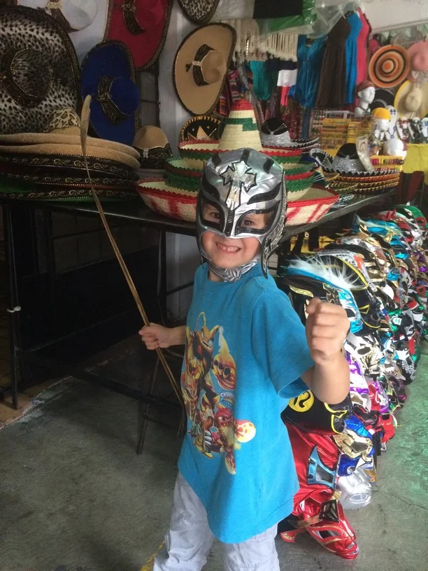 Tag bought a mask...and found a plant reed for a sword.
