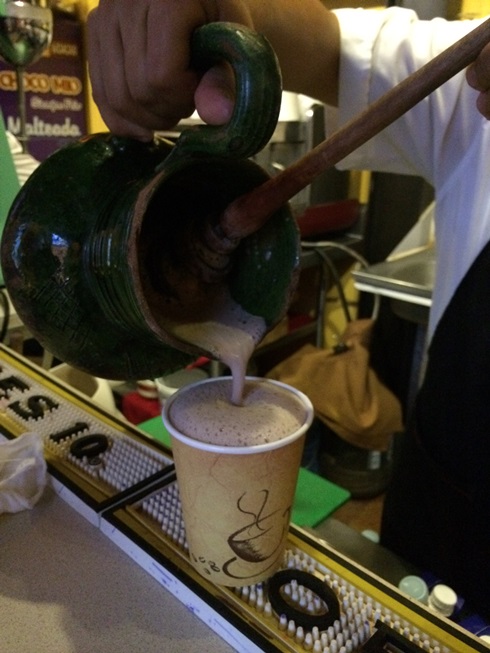 A delicious, fancy hot chocolate. Elle and I fought over it!