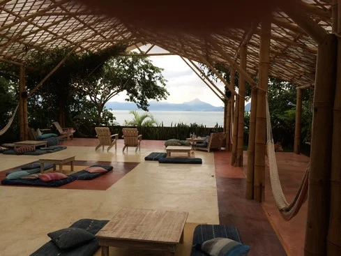 A yoga studio and relaxation space. This hotel doesn't mind if others use it when it's empty. 