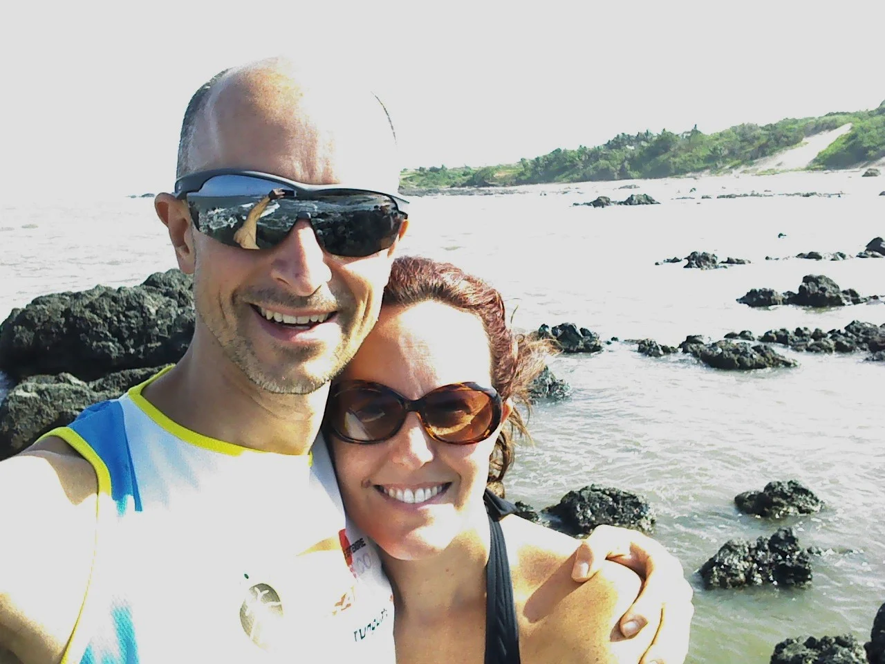 Mick and I climbed out on to the rocks with just enough time to snap this pic and quickly get back to shore before the waves got us.