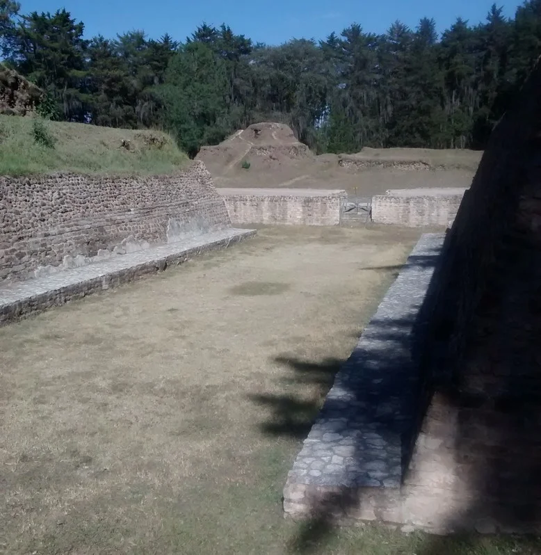 This is the center of the Ballcourt. It was used for a sport called Ōllamaliztli.