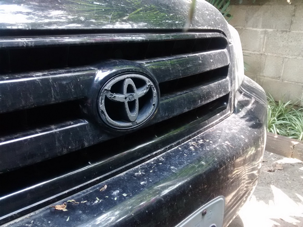 Having the Toyota logo peeled off the front of the car while it was parked in a public lot has been the only thing that's happened to the car to date. And that is minor wear and tear compared to Mick driving the car on a daily basis in the States. Do you remember our back bumper?